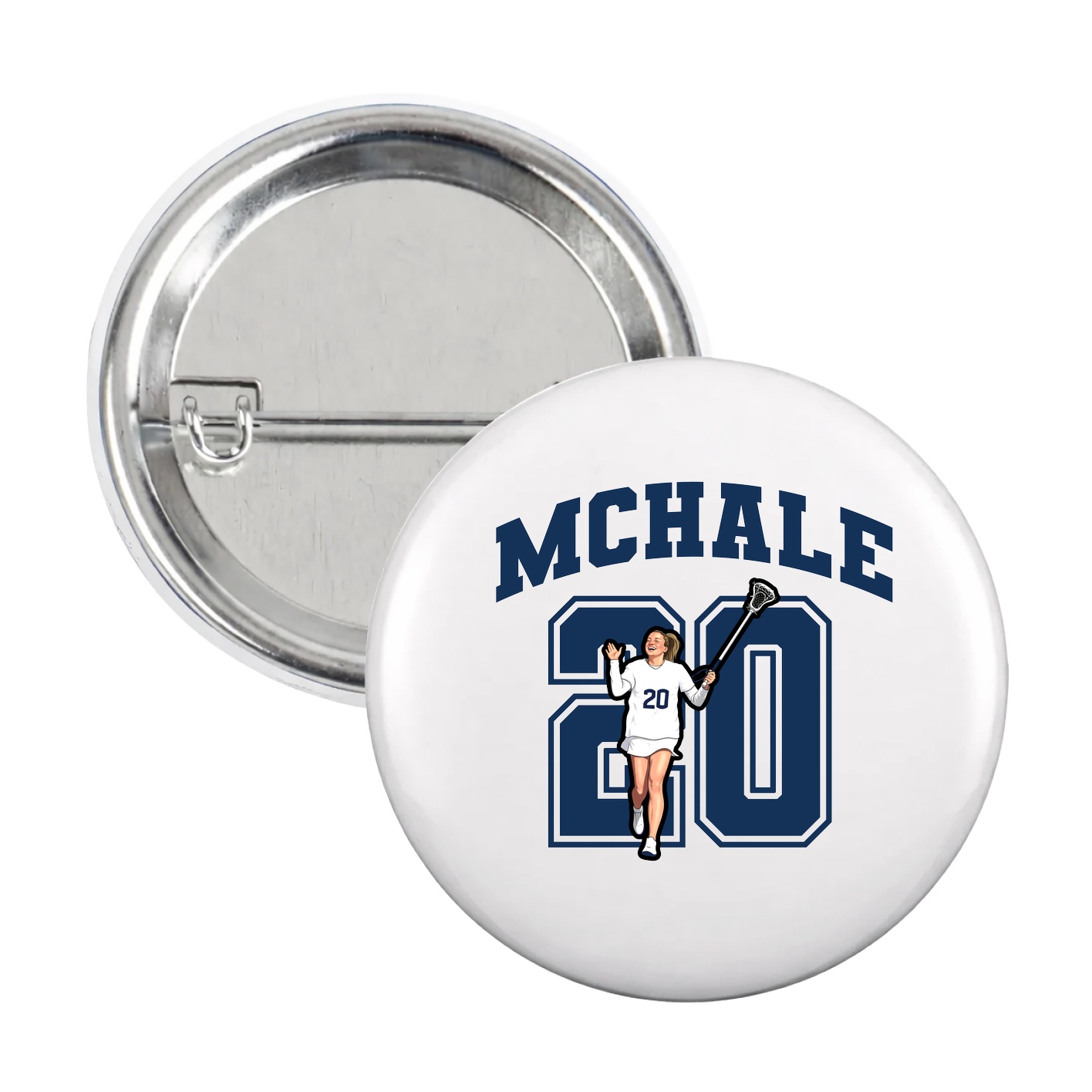 Game Day Button — Number in White