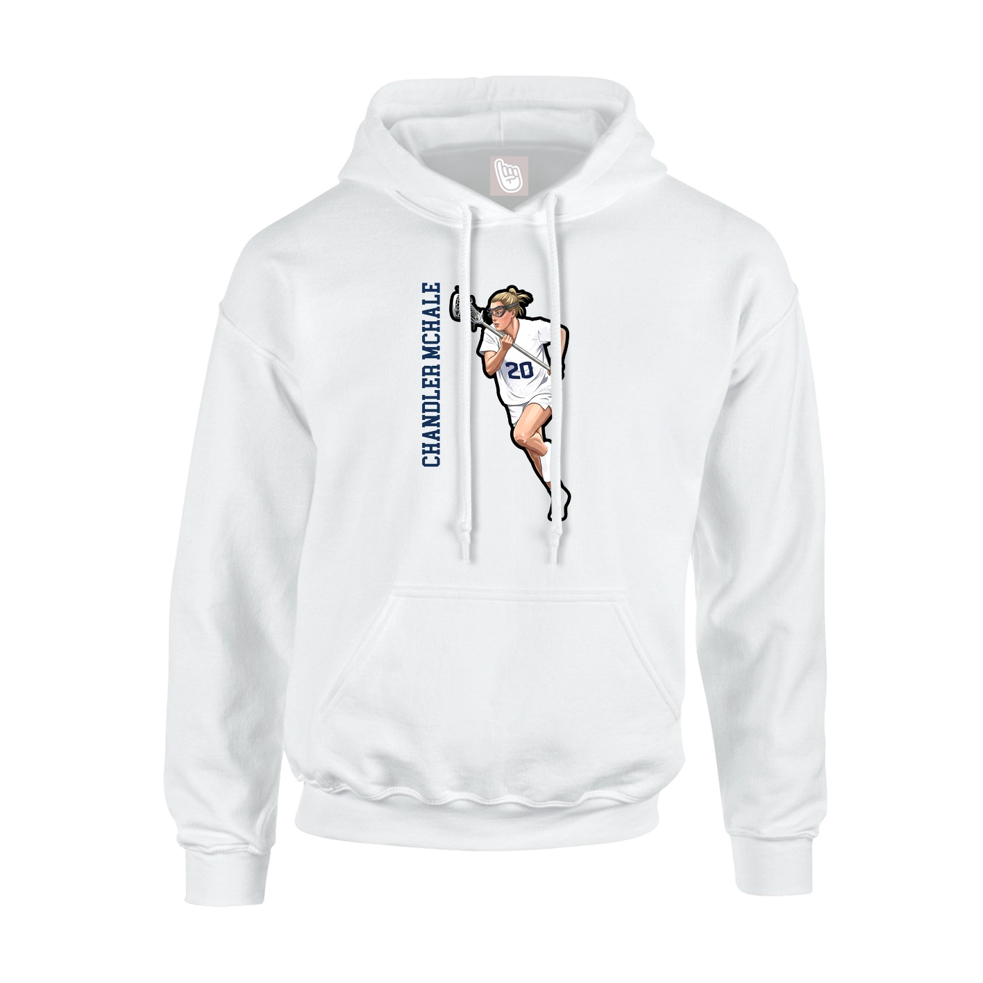 Hoodie — Name Vertical in White