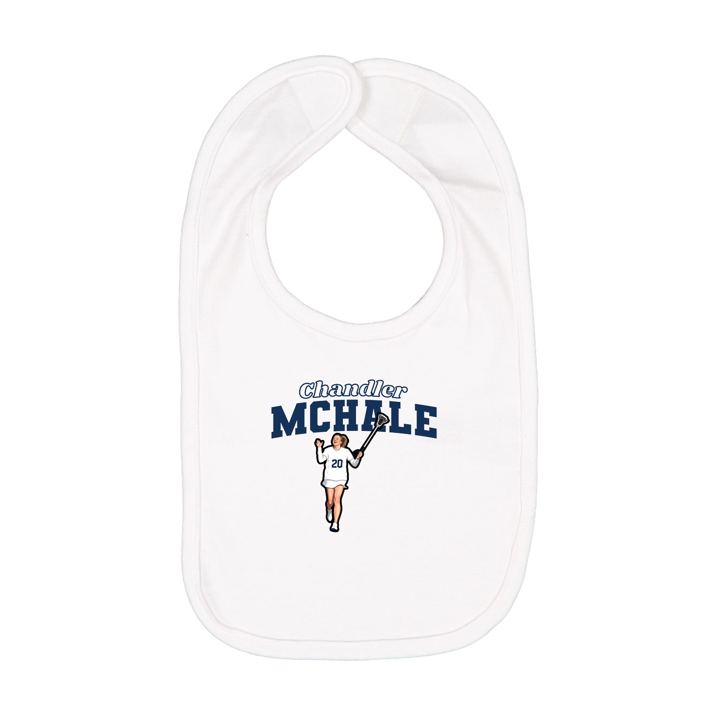 Infant Bib — Name Arch in White