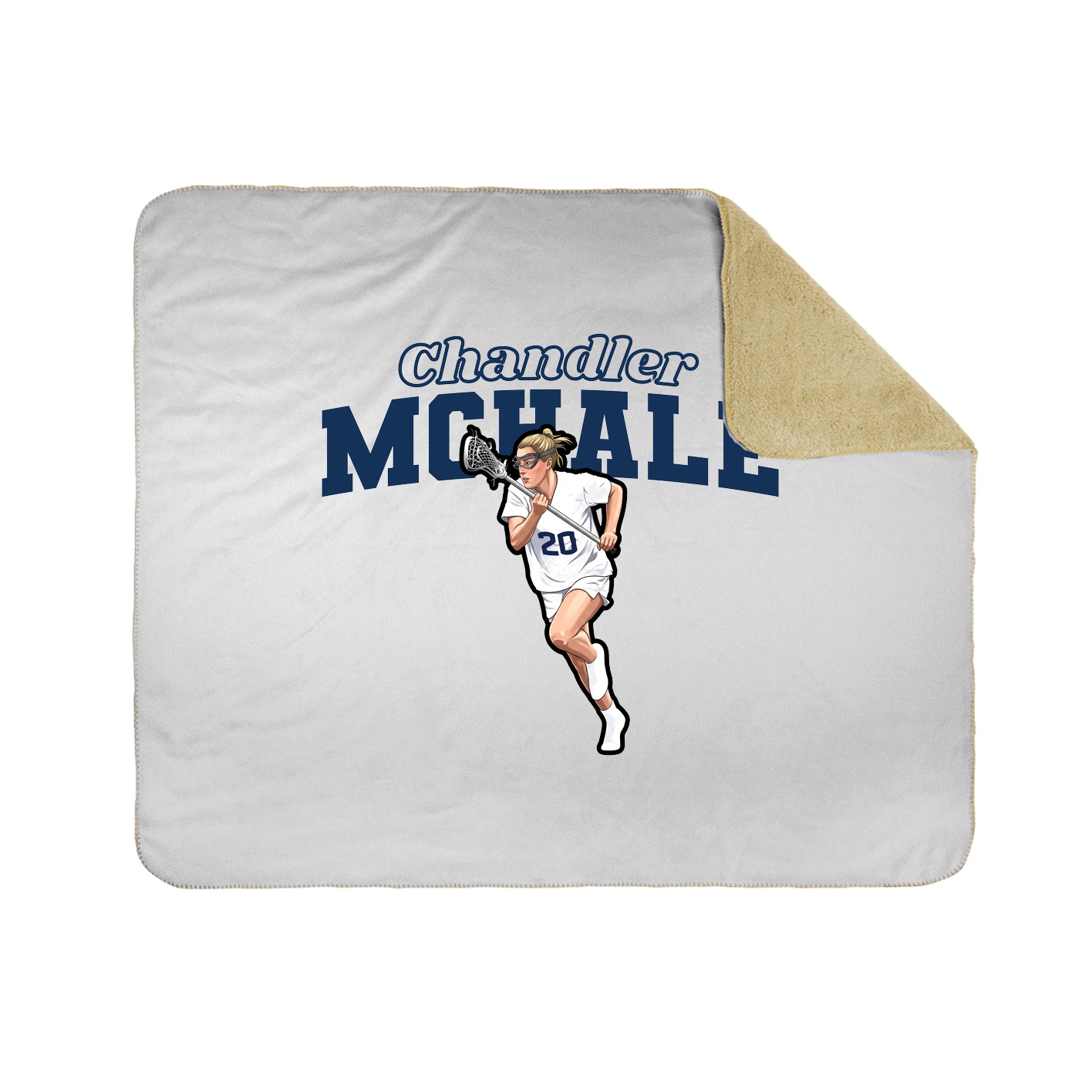 Throw Blanket — Name Arch in White
