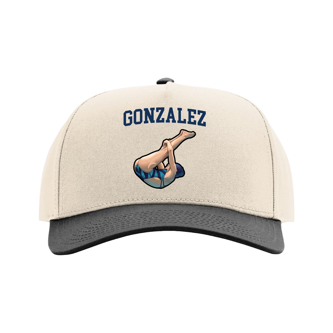 Full Fabric Five-Panel Champ Cap — Shirsey in Cream/Black