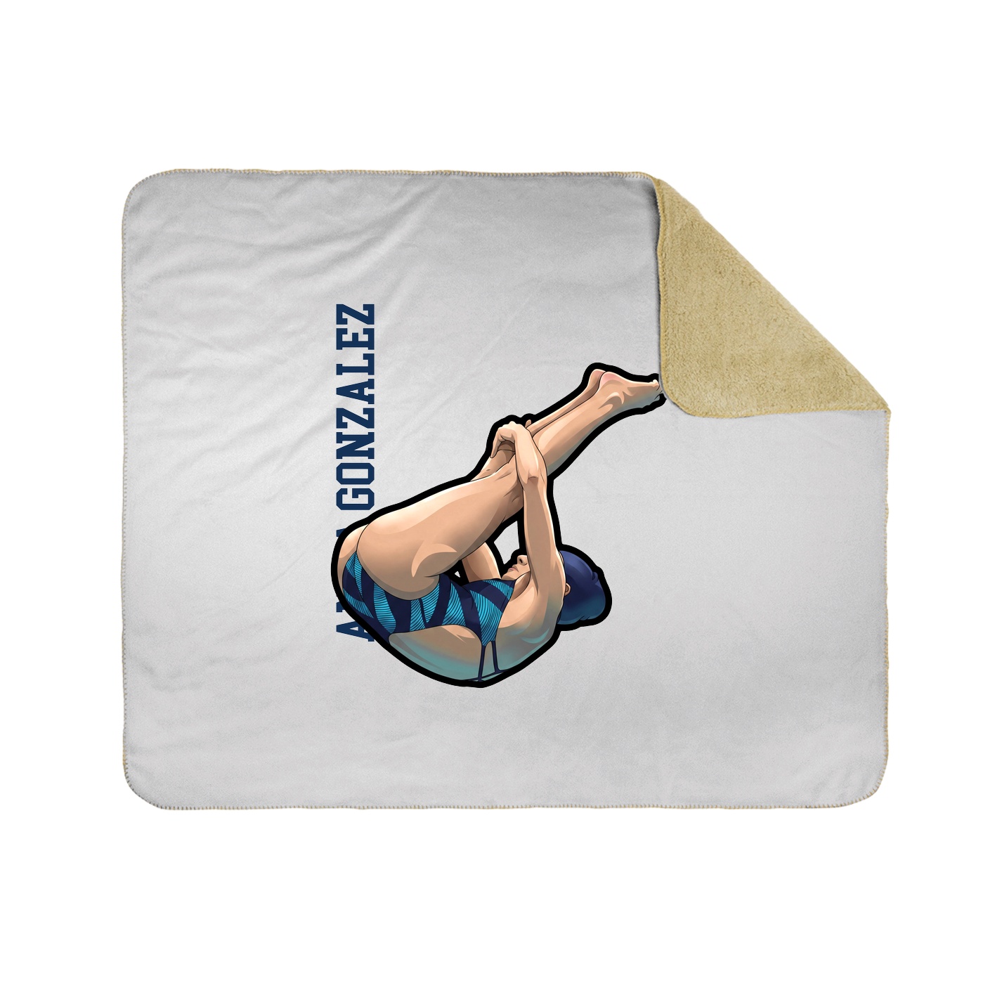 Throw Blanket — Name Vertical in White
