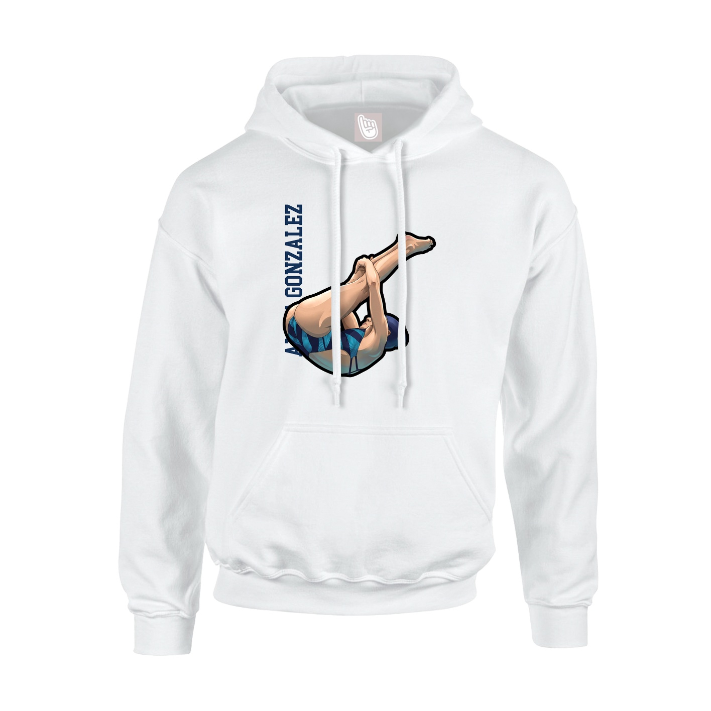 Youth Hoodie — Name Vertical in White