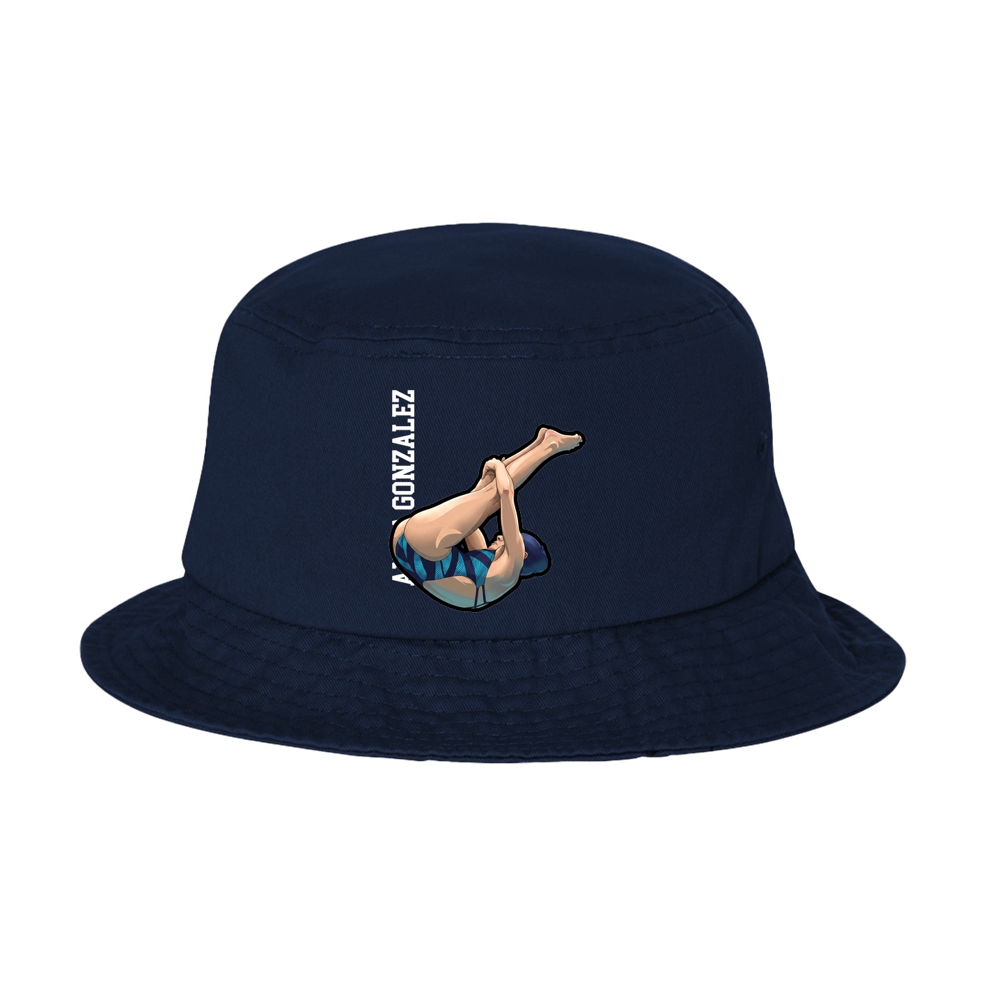 Bucket Cap — Name Vertical in Navy