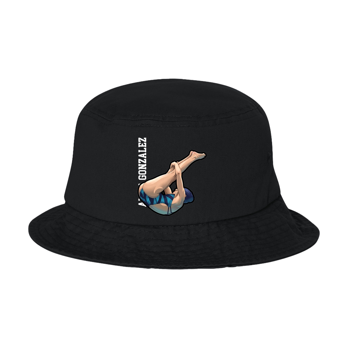 Bucket Cap — Name Vertical in Black