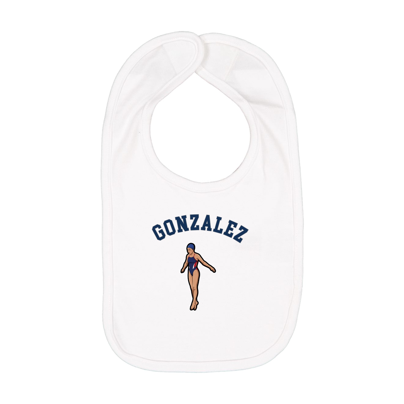 Infant Bib — Shirsey Arch in White