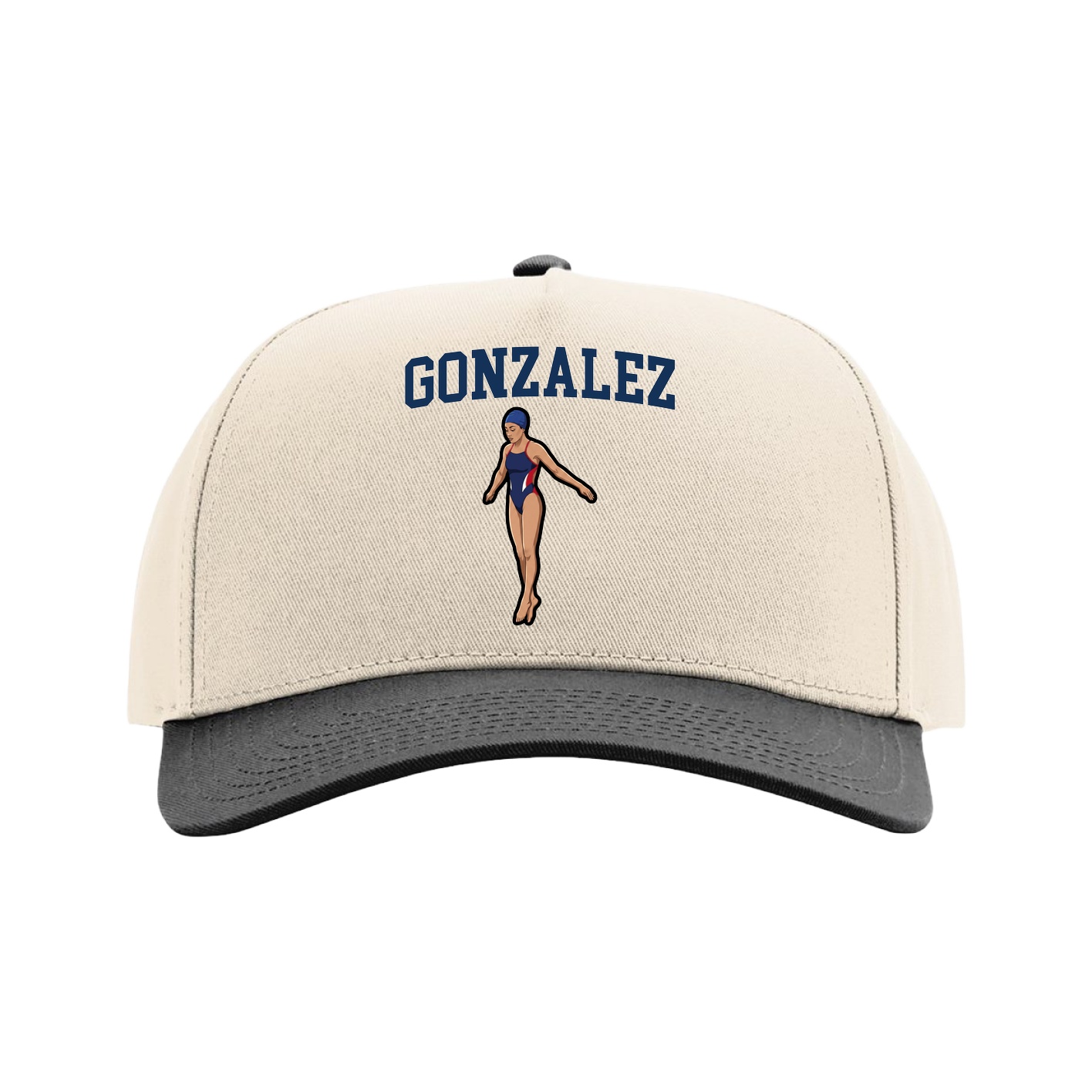 Full Fabric Five-Panel Champ Cap — Shirsey in Cream/Black
