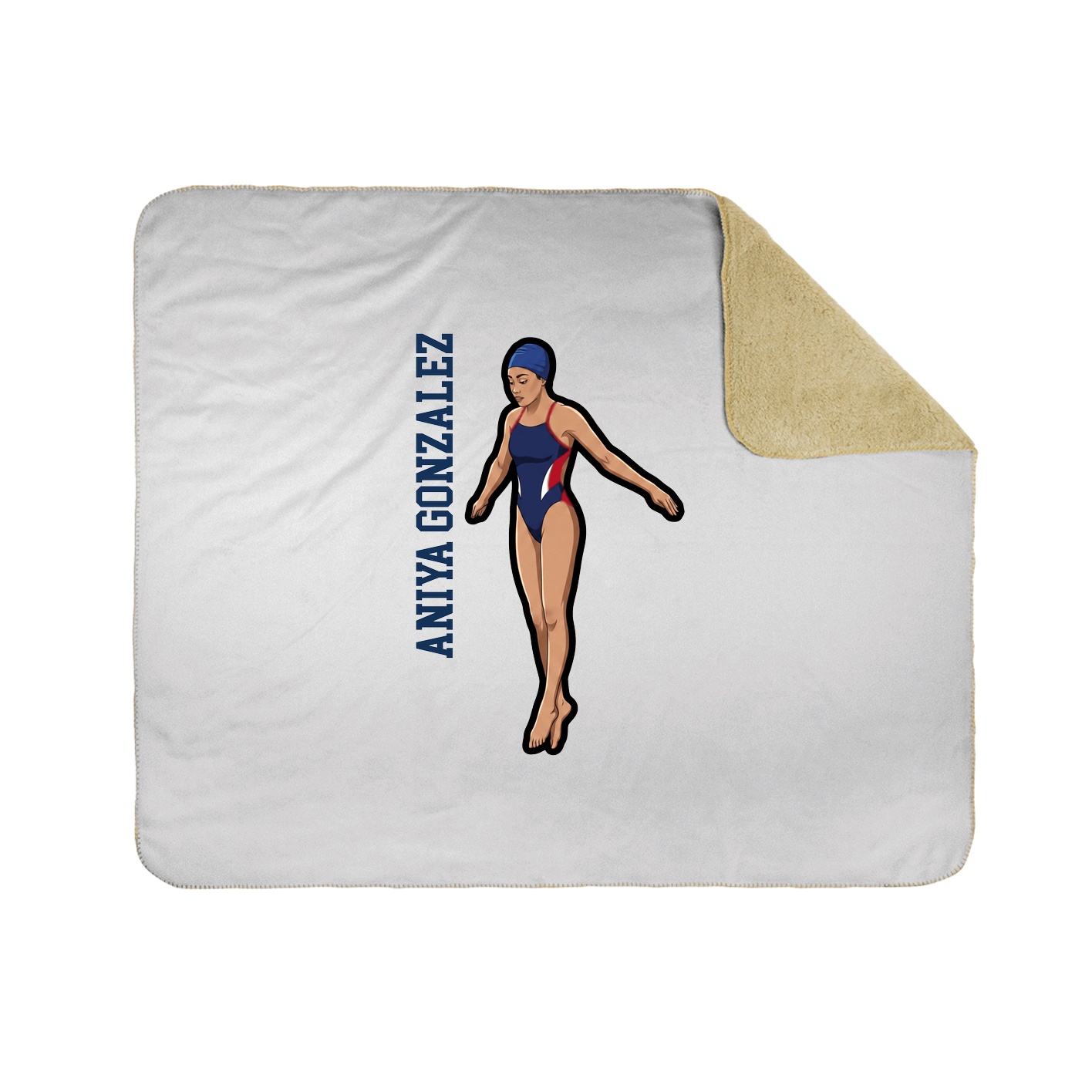 Throw Blanket — Name Vertical in White