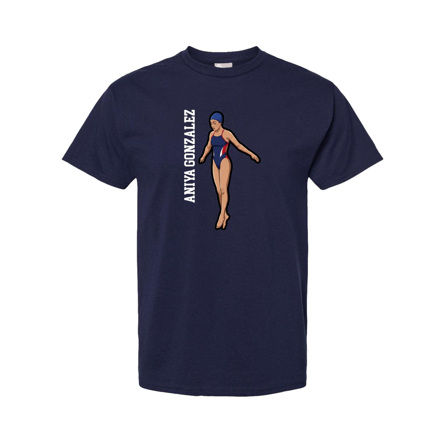 Tee — Name Vertical in Navy