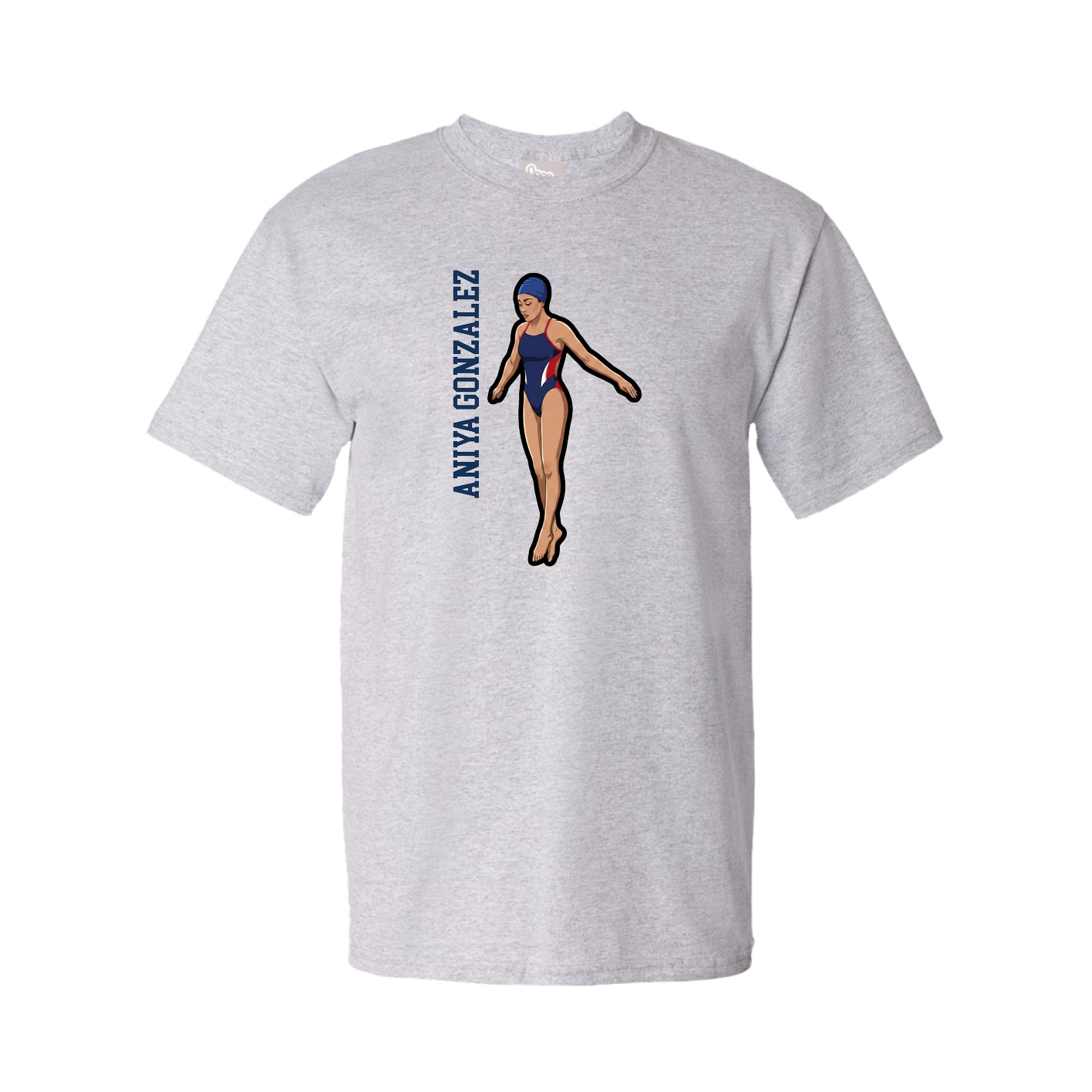 Youth Tee — Name Vertical in Grey