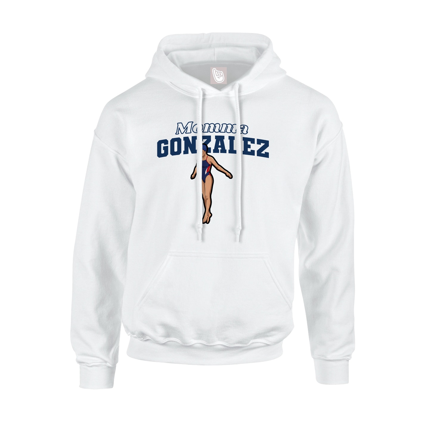 Youth Hoodie — Mothers Day Block in White