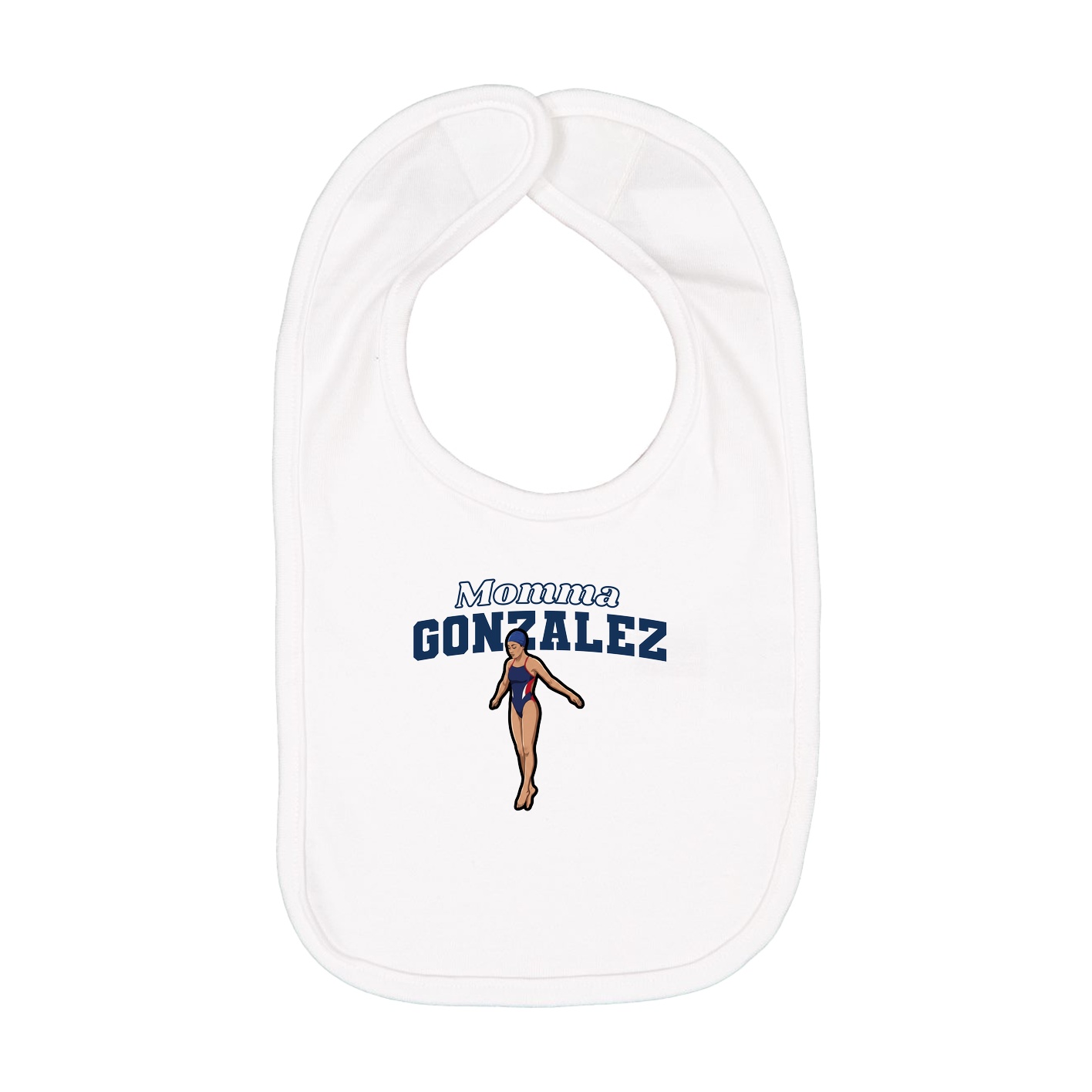 Infant Bib — Mothers Day Block in White