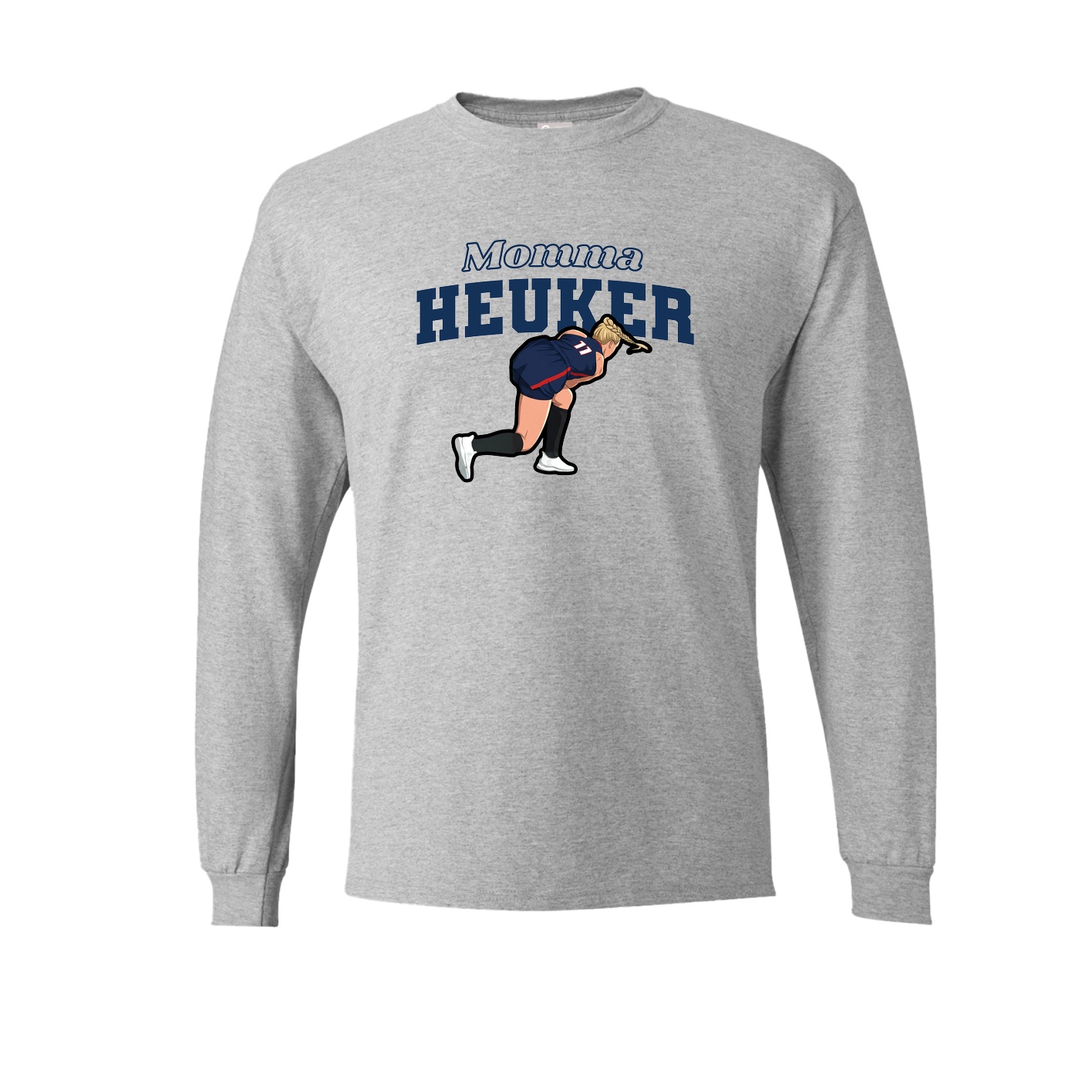 Long Sleeve Tee — Mothers Day Block in Grey