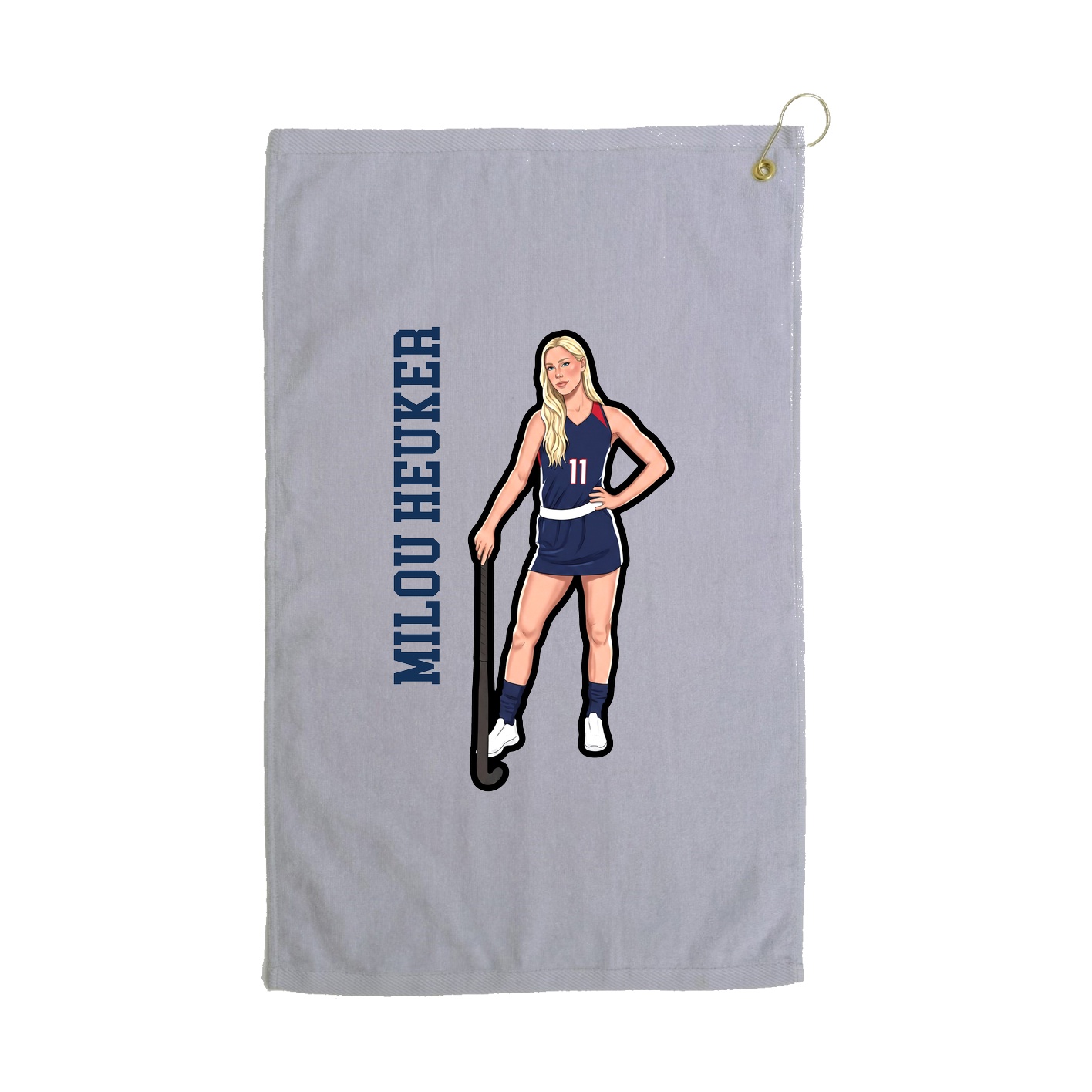 Golf Towel — Name Vertical in Grey