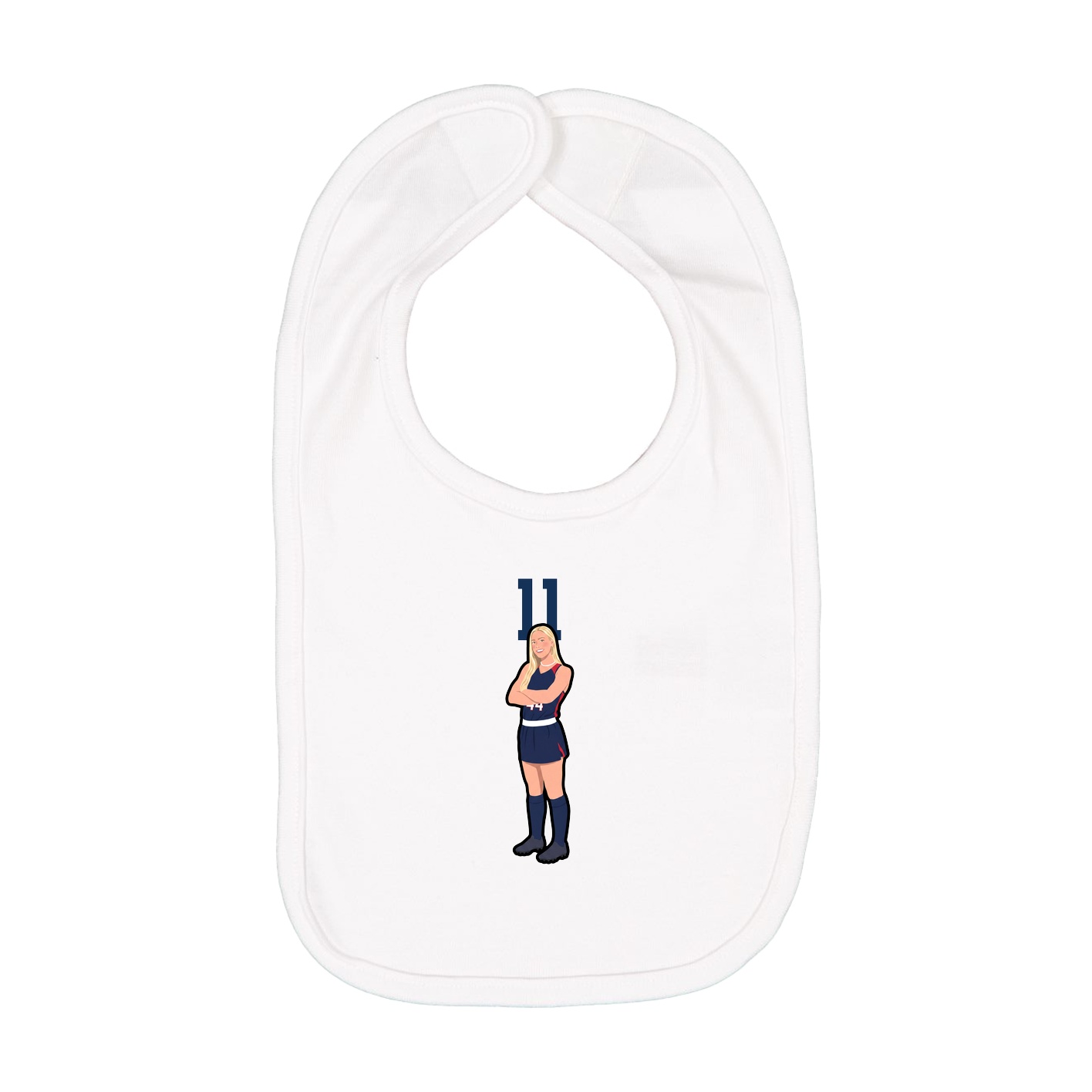 Infant Bib — Number Top in White