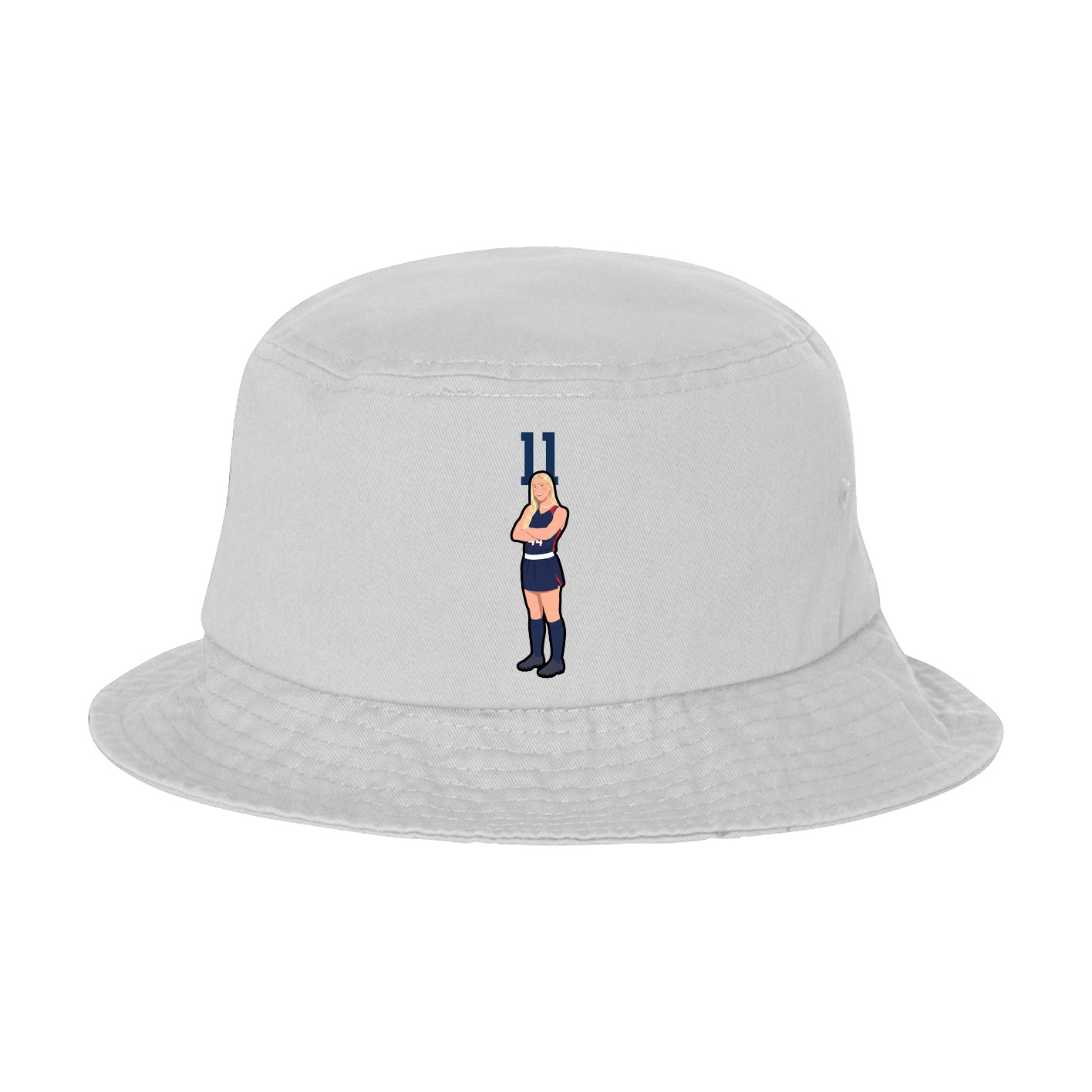 Bucket Cap — Number Top in White