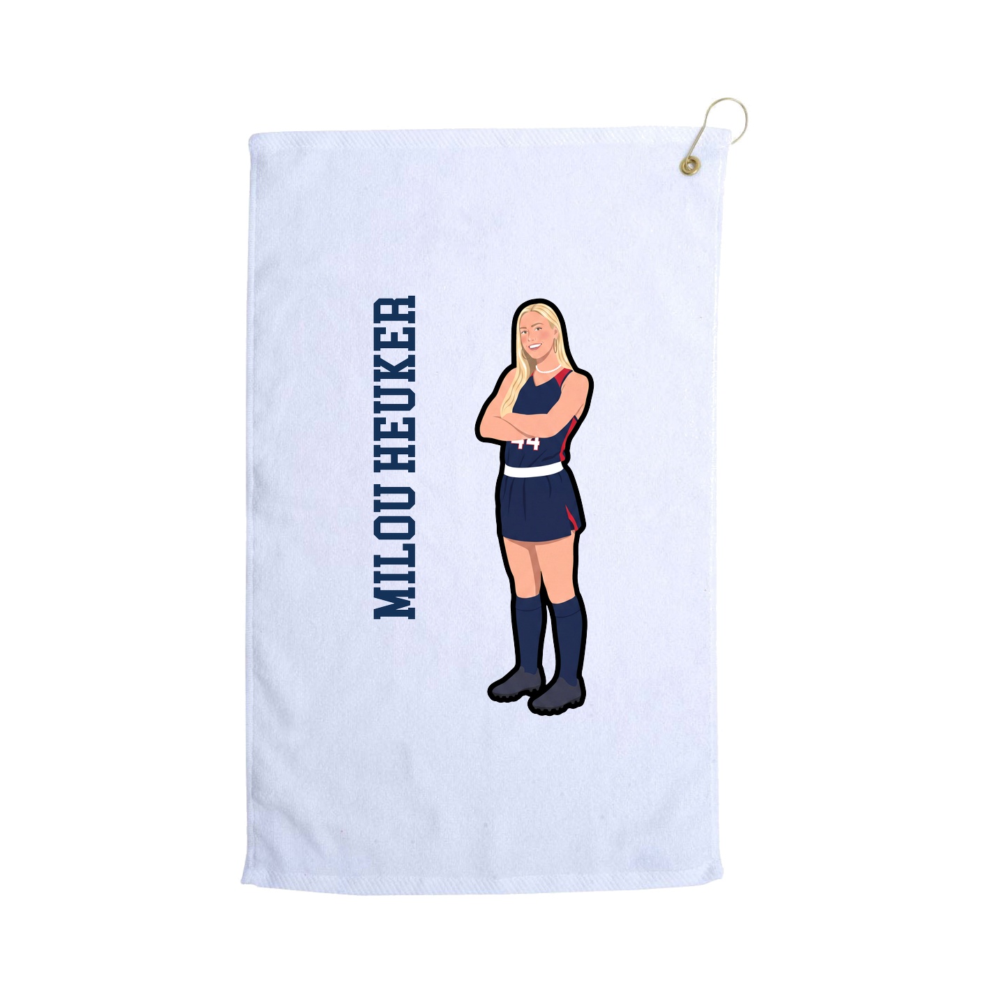 Golf Towel — Name Vertical in White