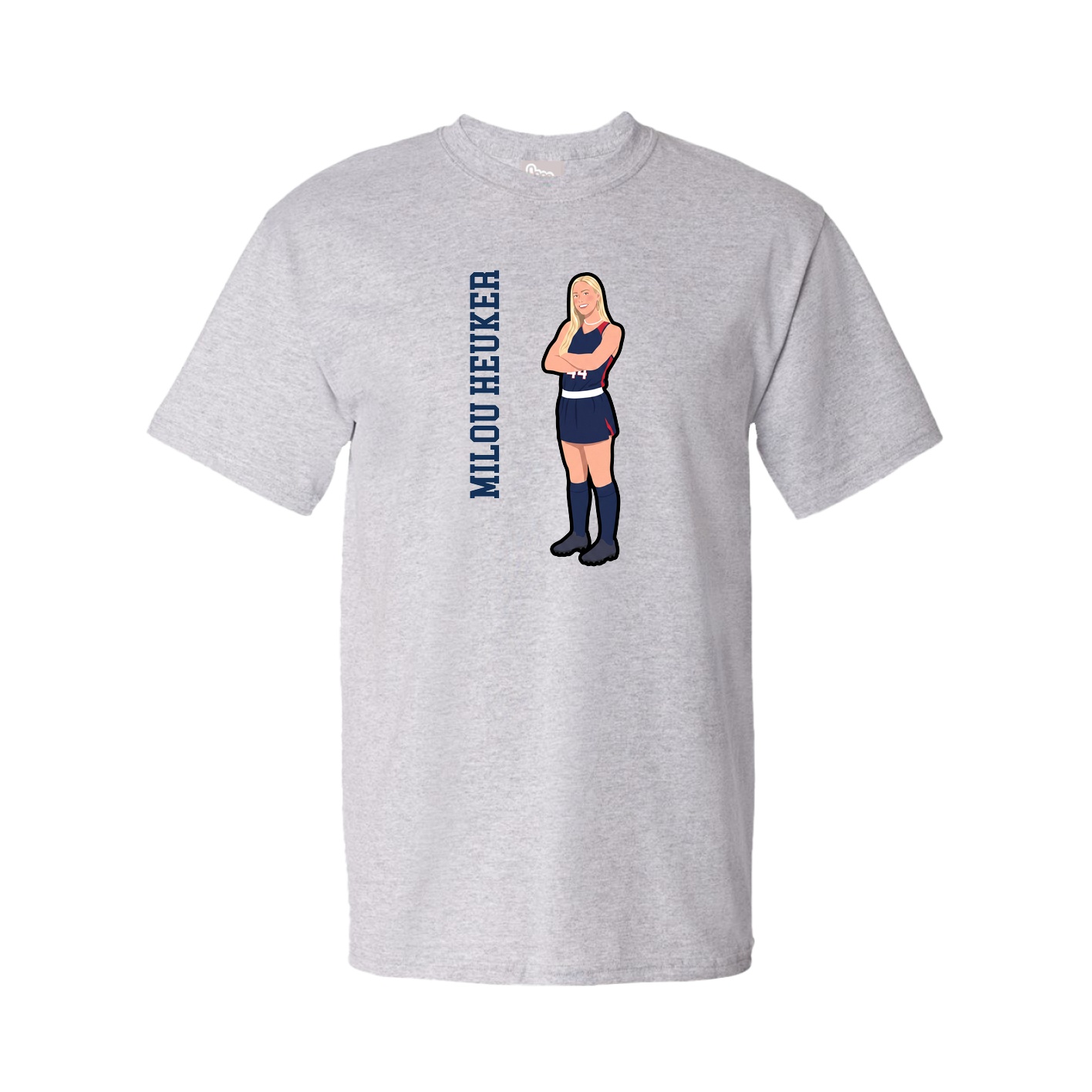 Tee — Name Vertical in Grey