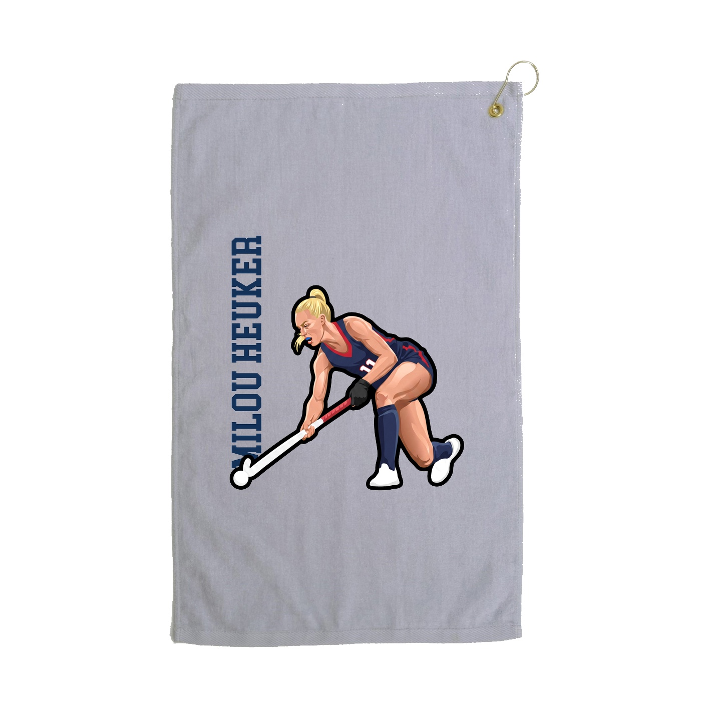 Golf Towel — Name Vertical in Grey