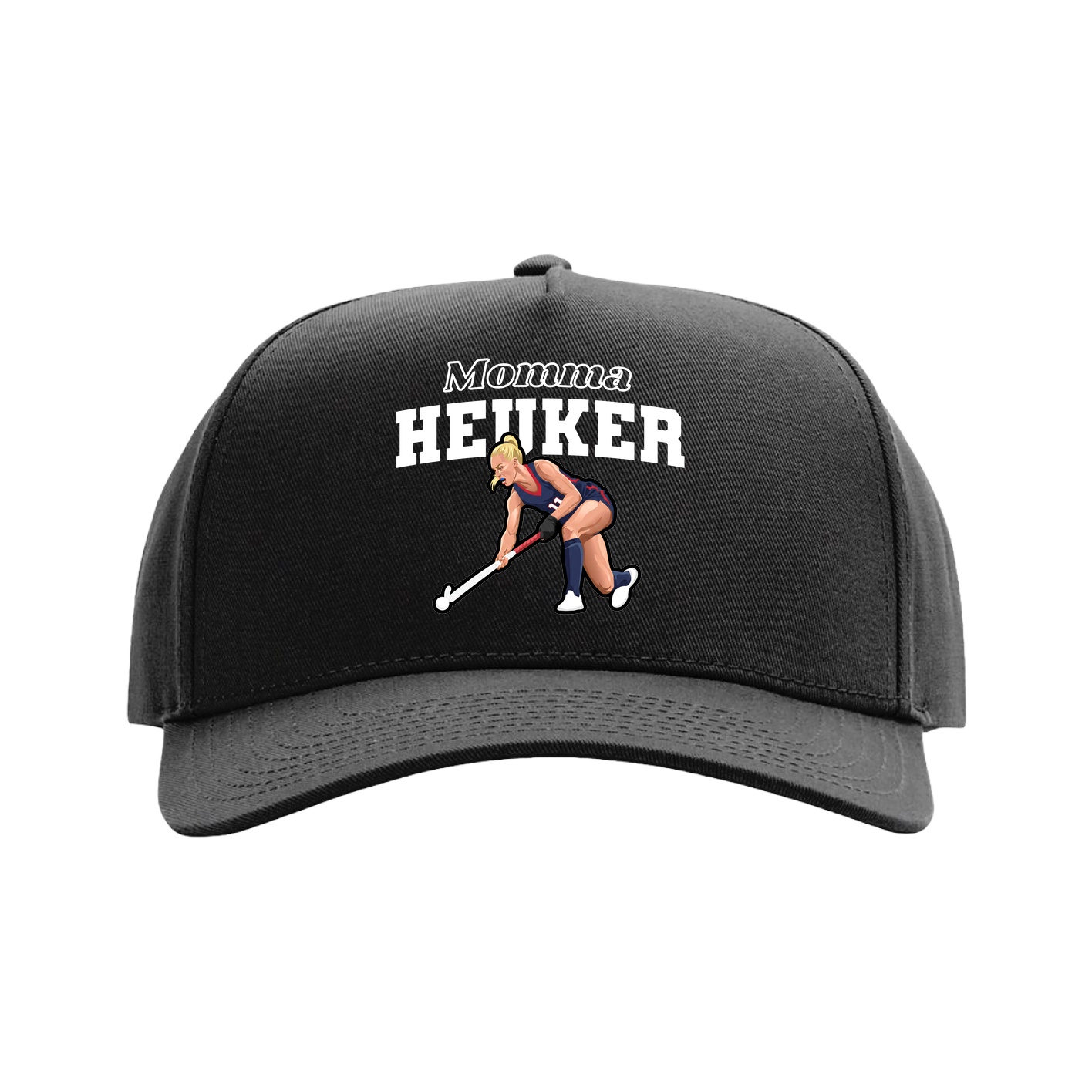 Full Fabric Five-Panel Champ Cap — Mothers Day Block in Black