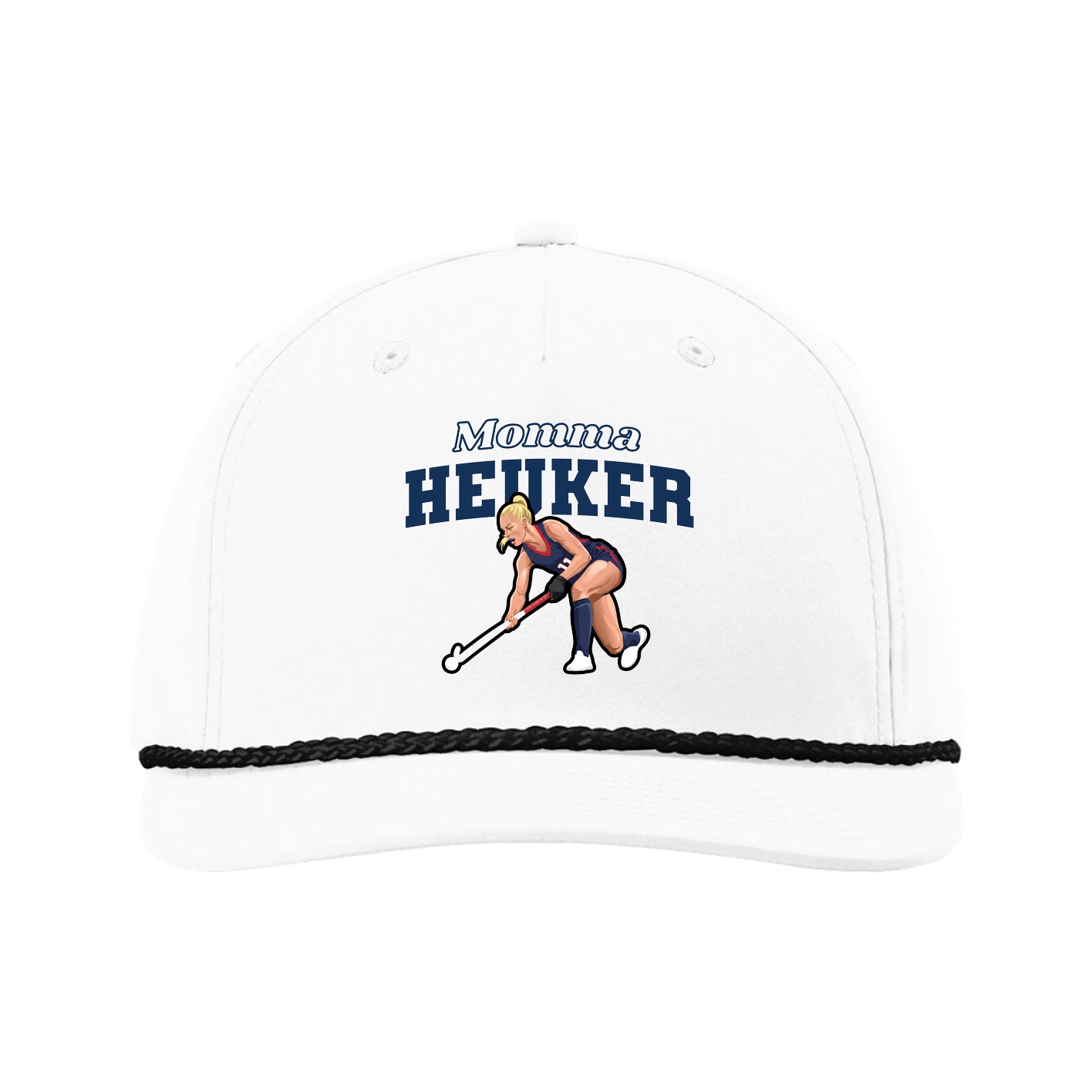 Five-Panel Classic Rope Cap — Mothers Day Block in White