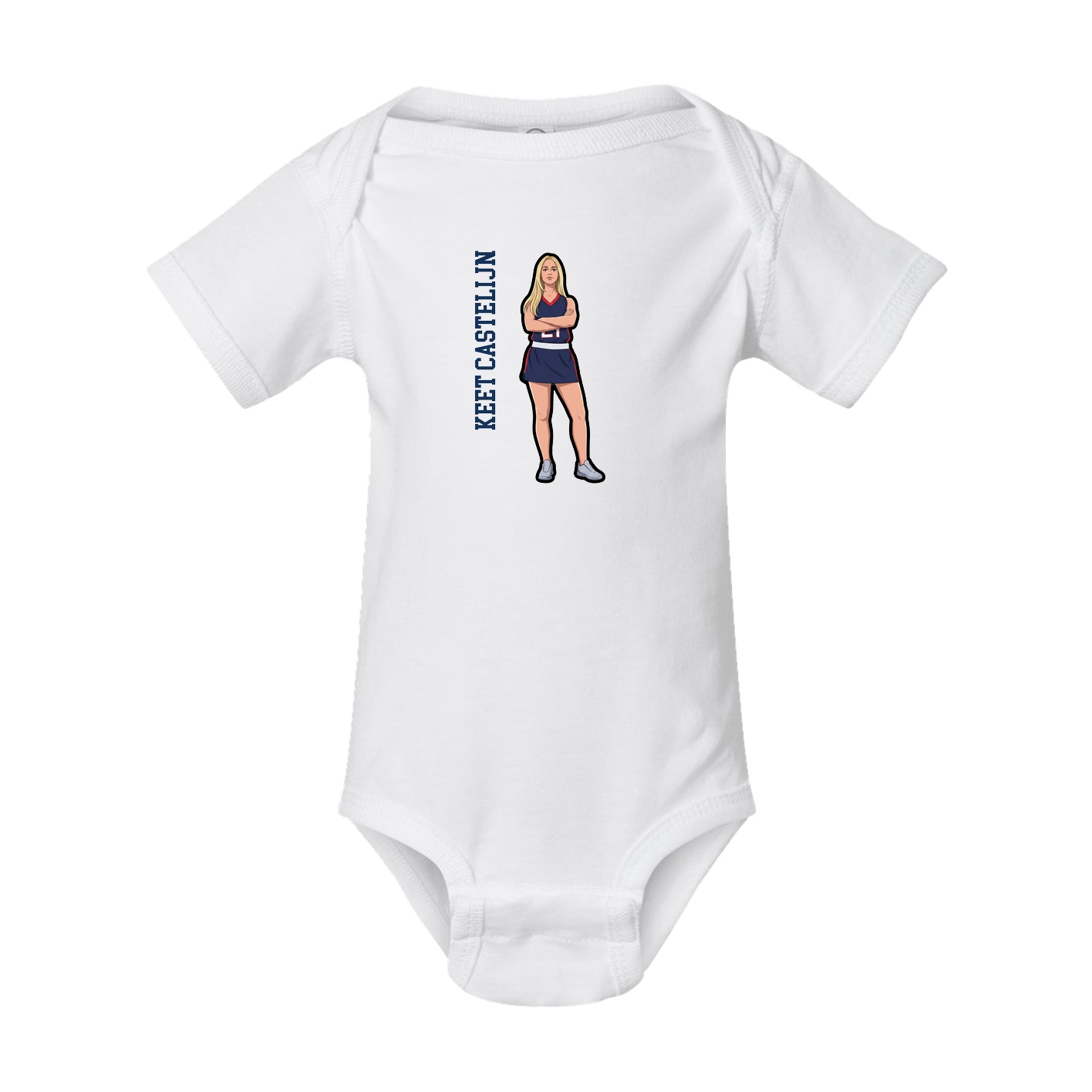 Baby Onesie — Name Vertical in White
