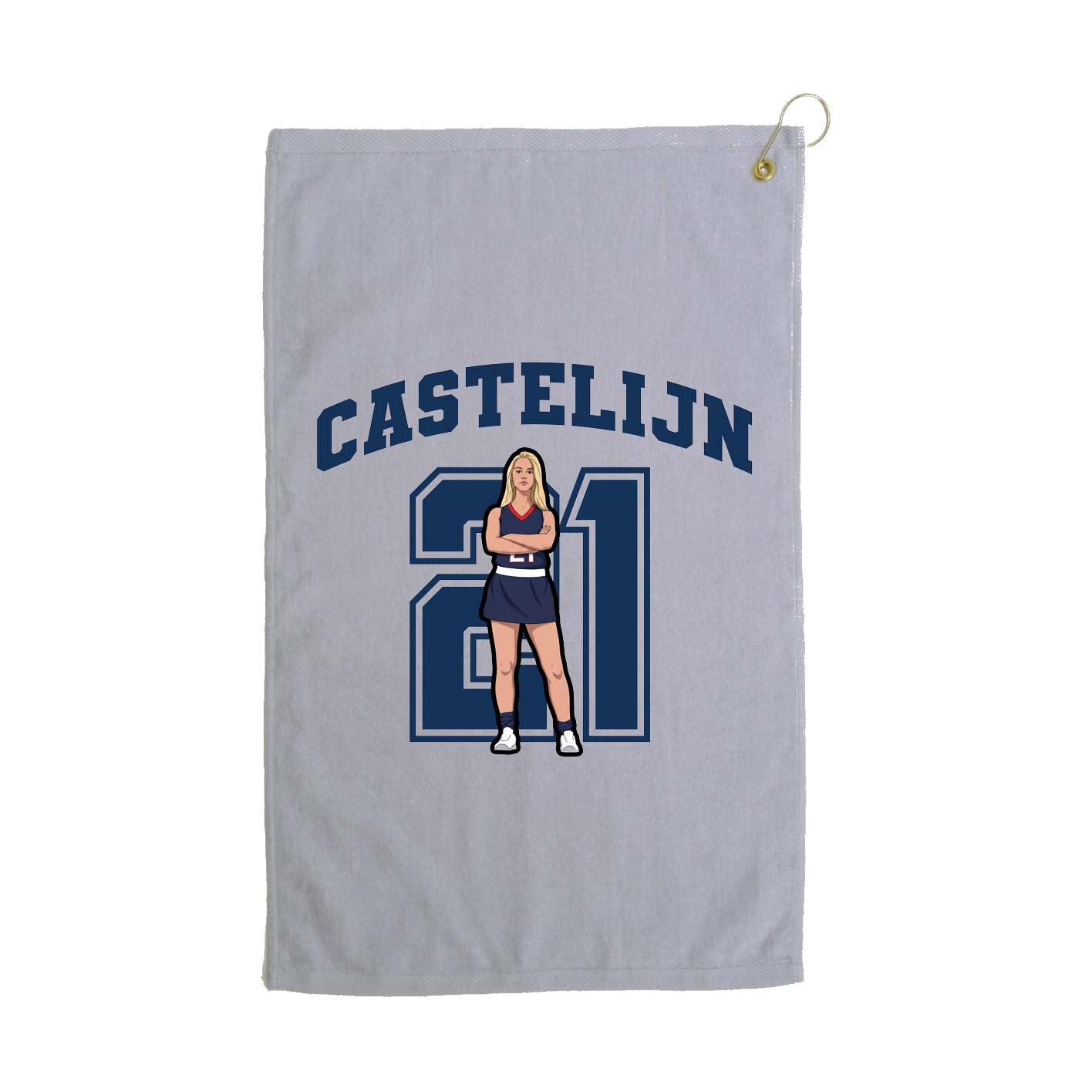 Golf Towel — Number in Grey