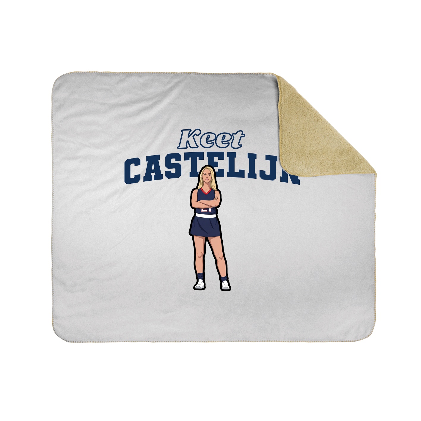 Throw Blanket — Name Arch in White