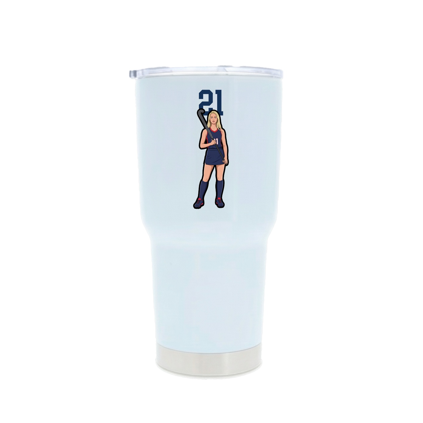 30oz Stainless Steel Tumbler — Number Top in White