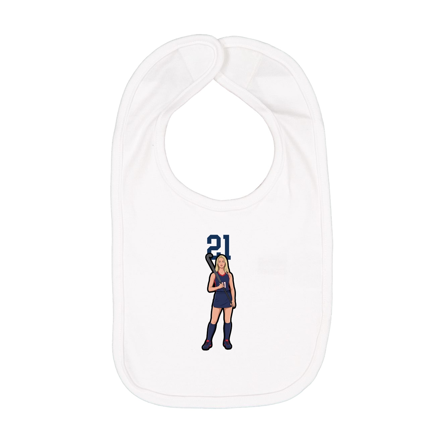 Infant Bib — Number Top in White