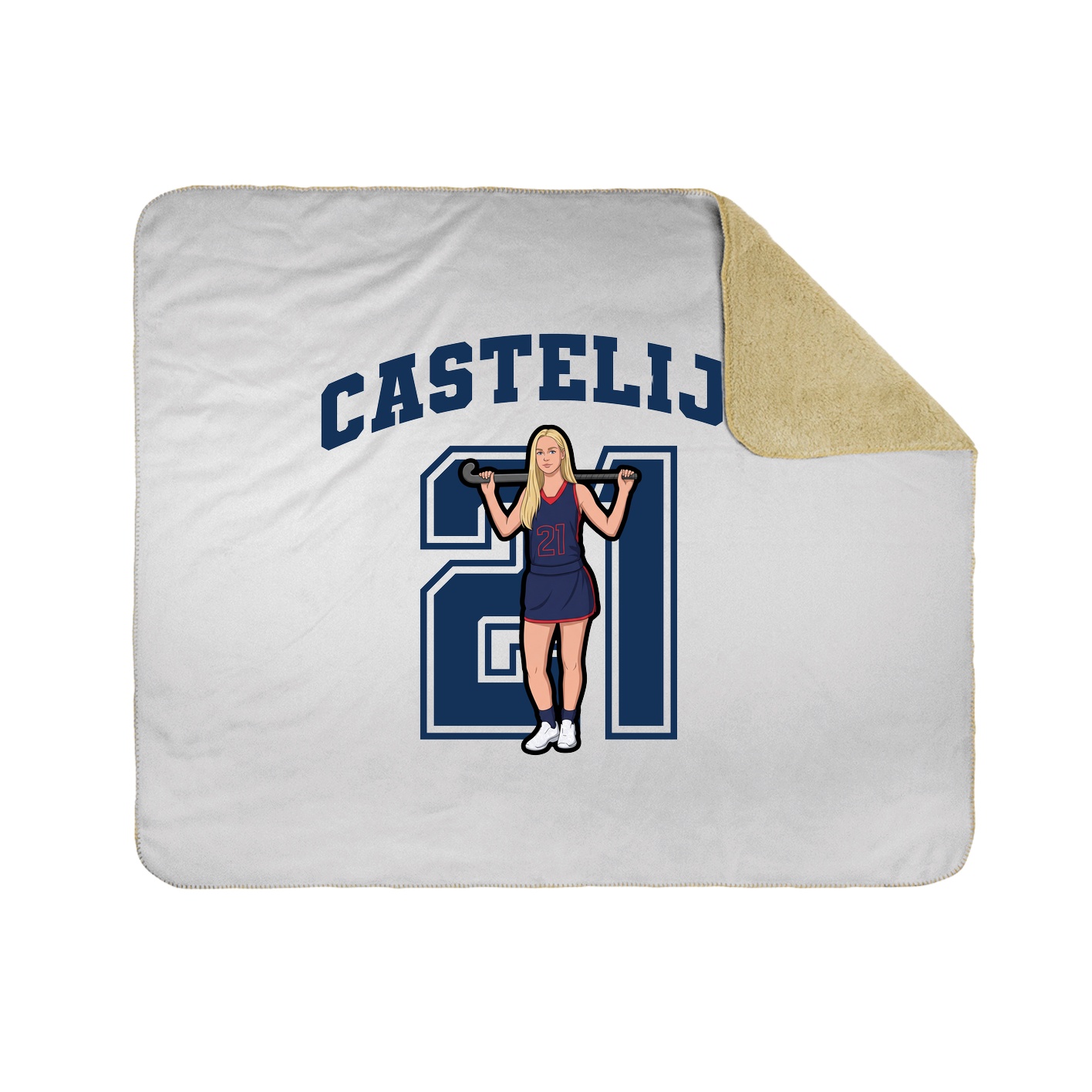 Throw Blanket — Number in White