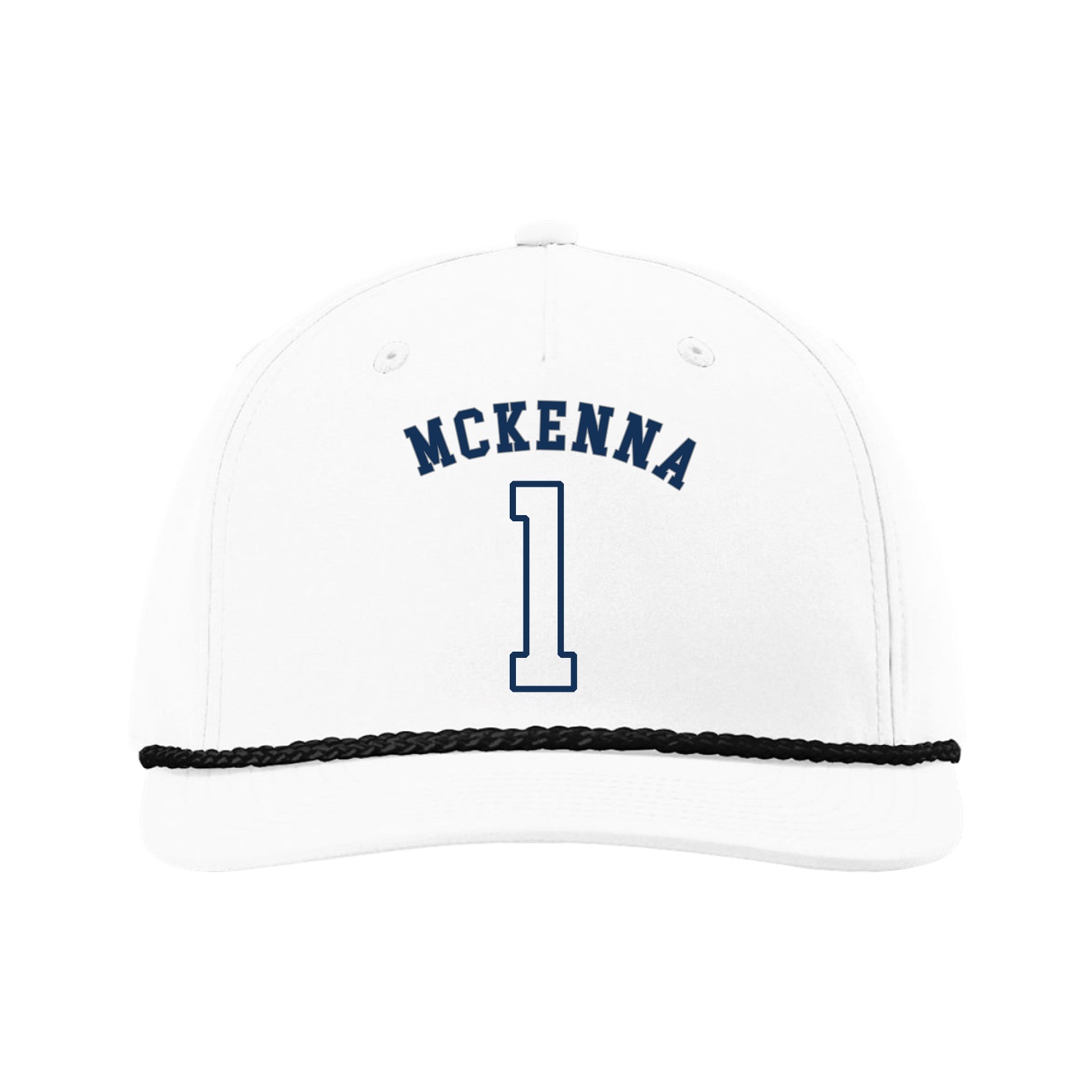 Five-Panel Classic Rope Cap — Shirsey Arch in White