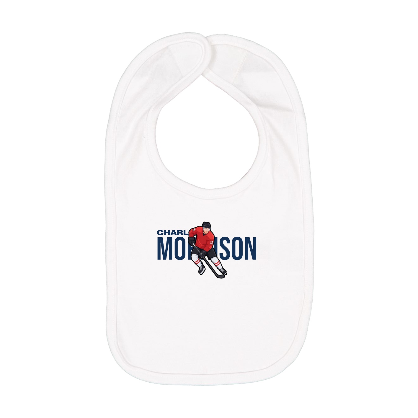 Infant Bib — Player Name in White