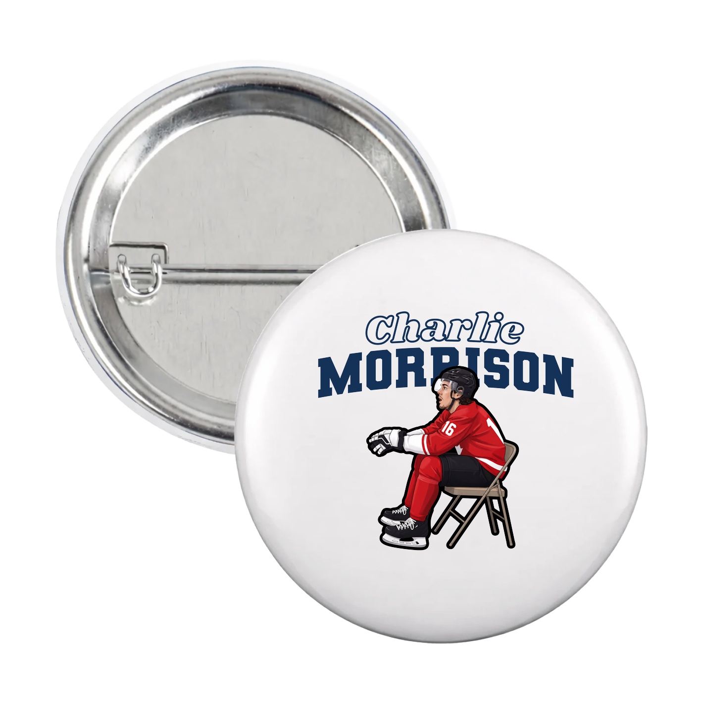 Game Day Button — Name Arch in White