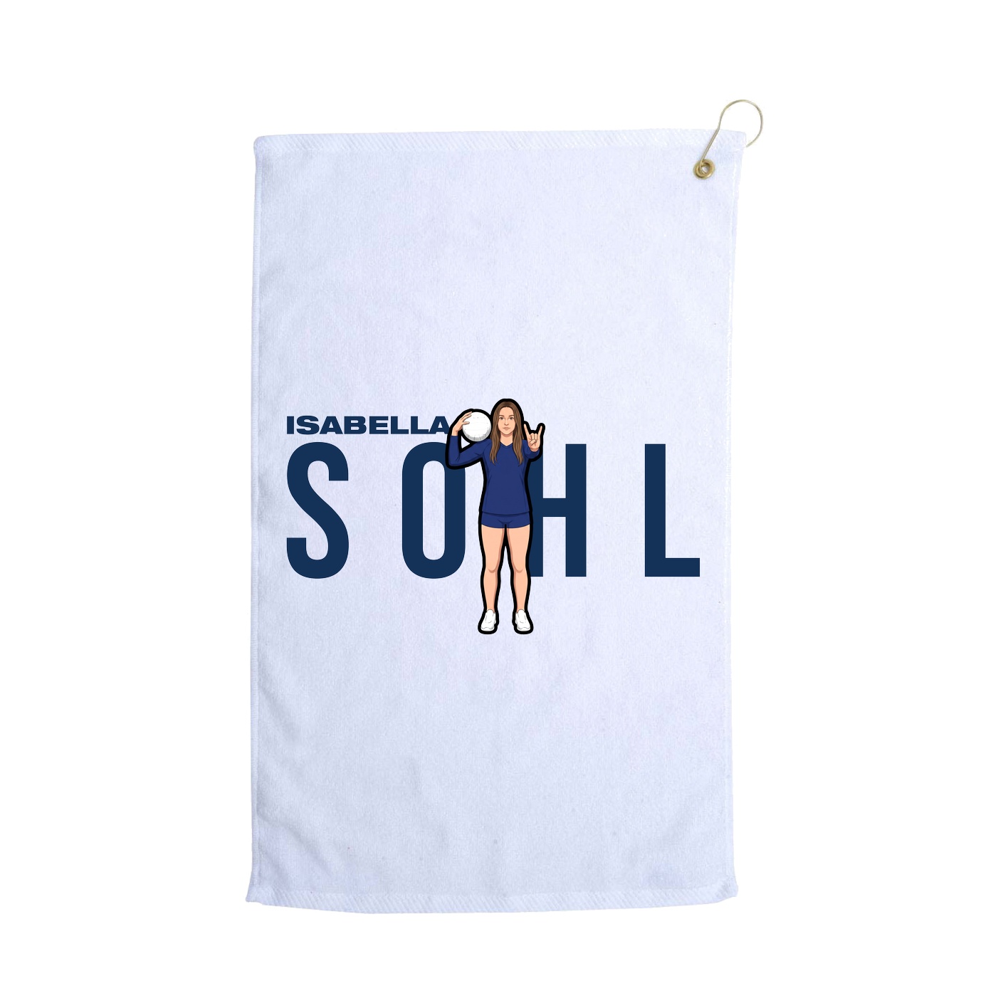 Golf Towel — Player Name in White
