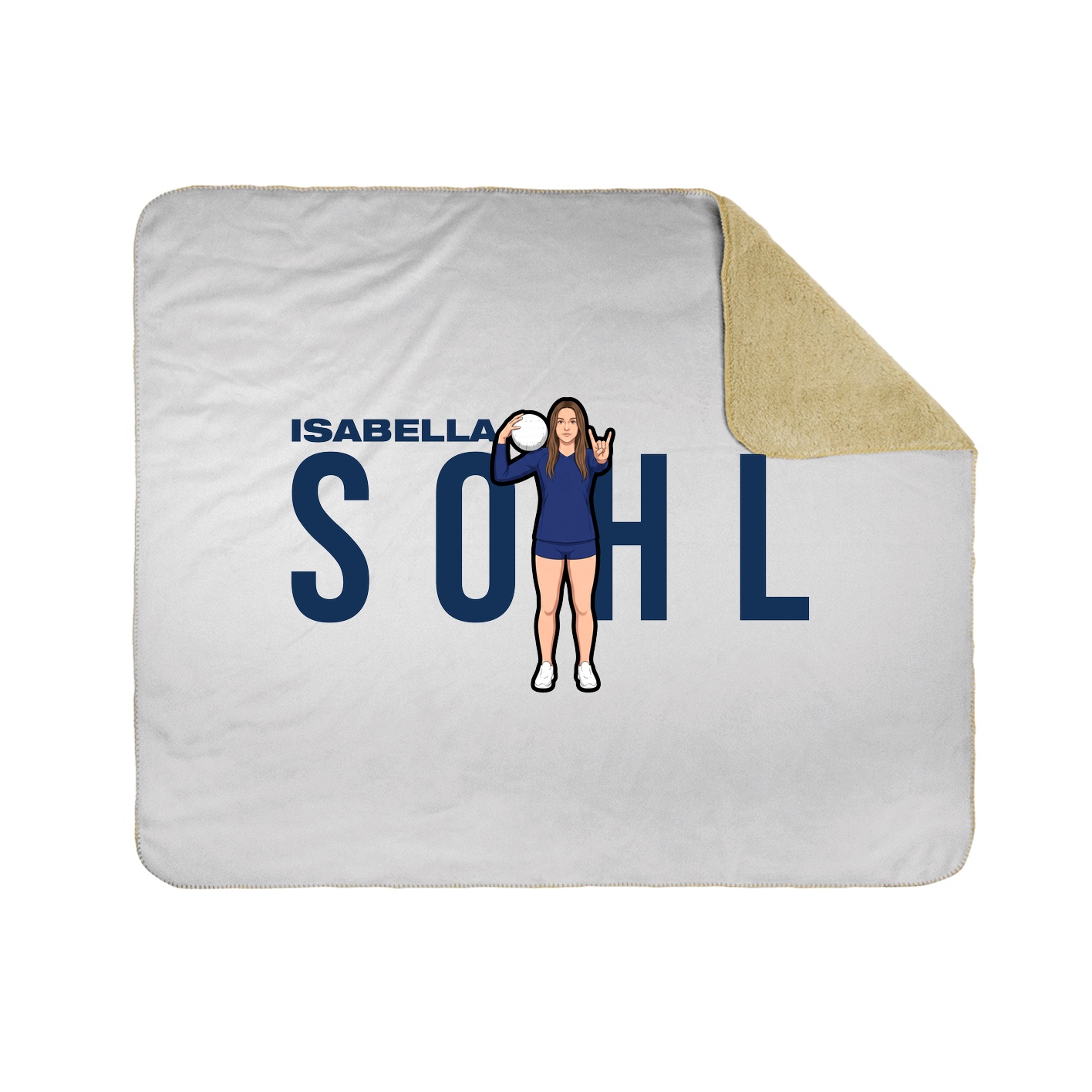 Throw Blanket — Player Name in White