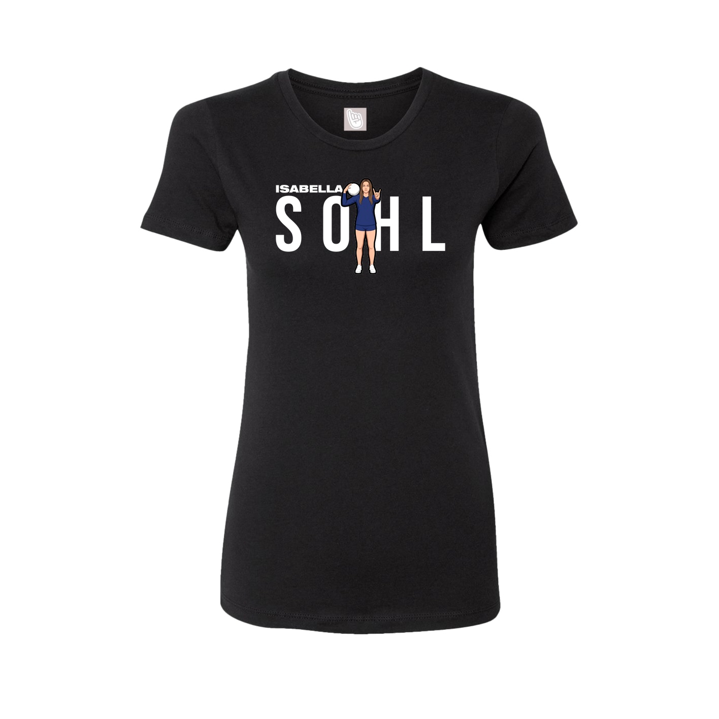 Fitted Women's Tee — Player Name in Black