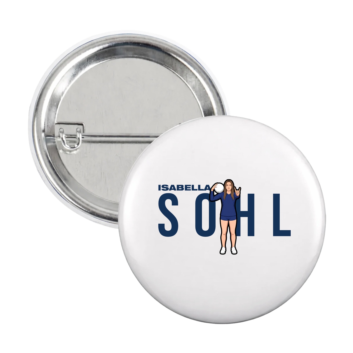 Game Day Button — Player Name in White