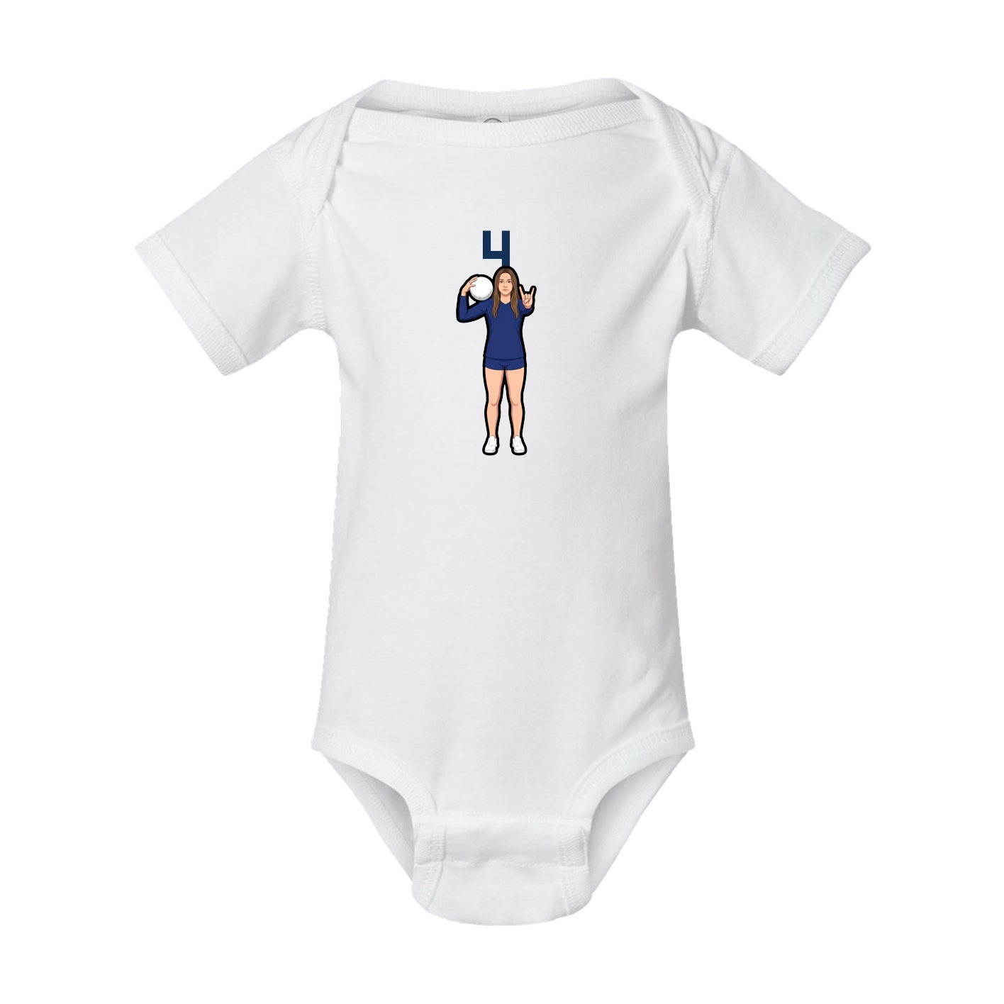 Baby Onesie — Number Top in White