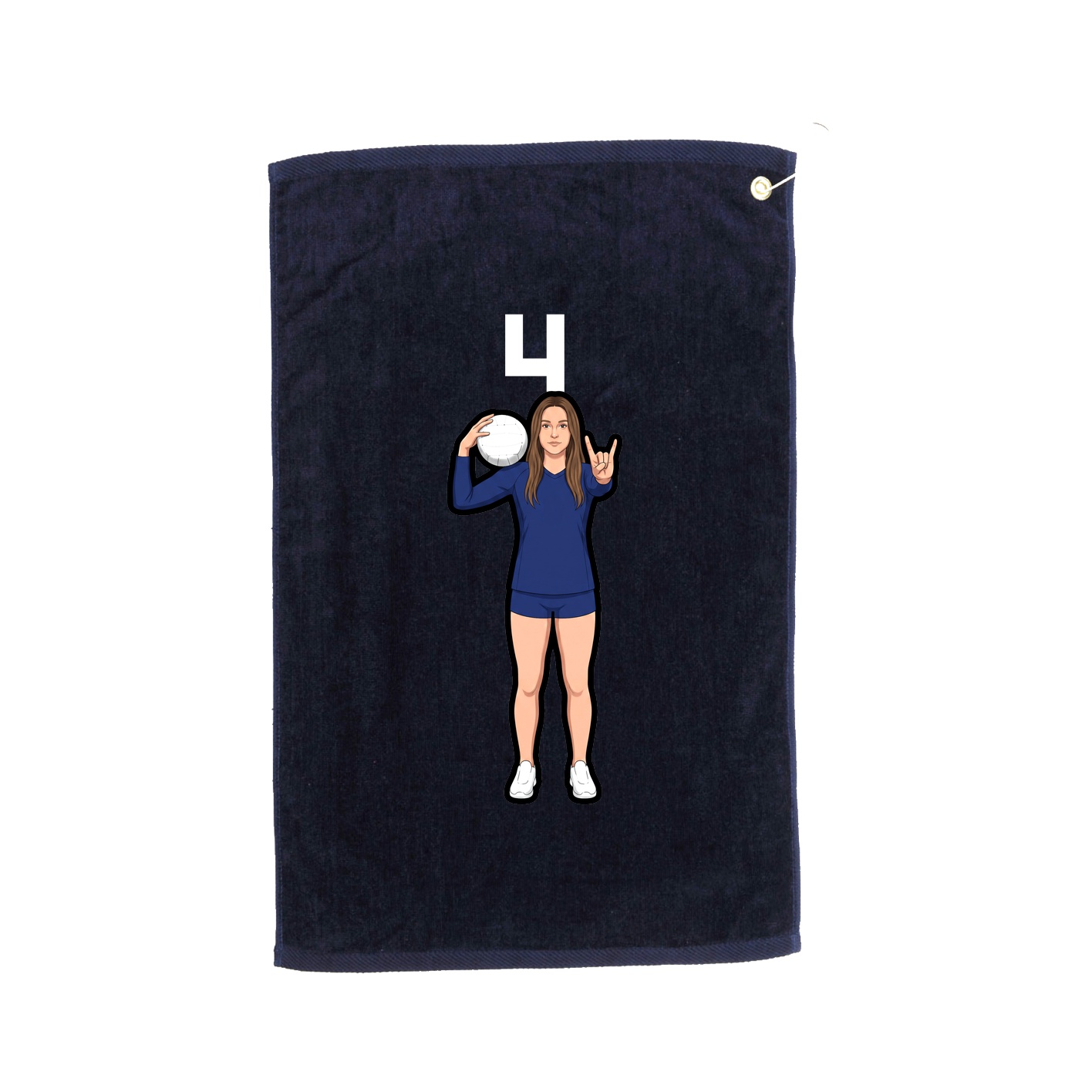 Golf Towel — Number Top in Navy