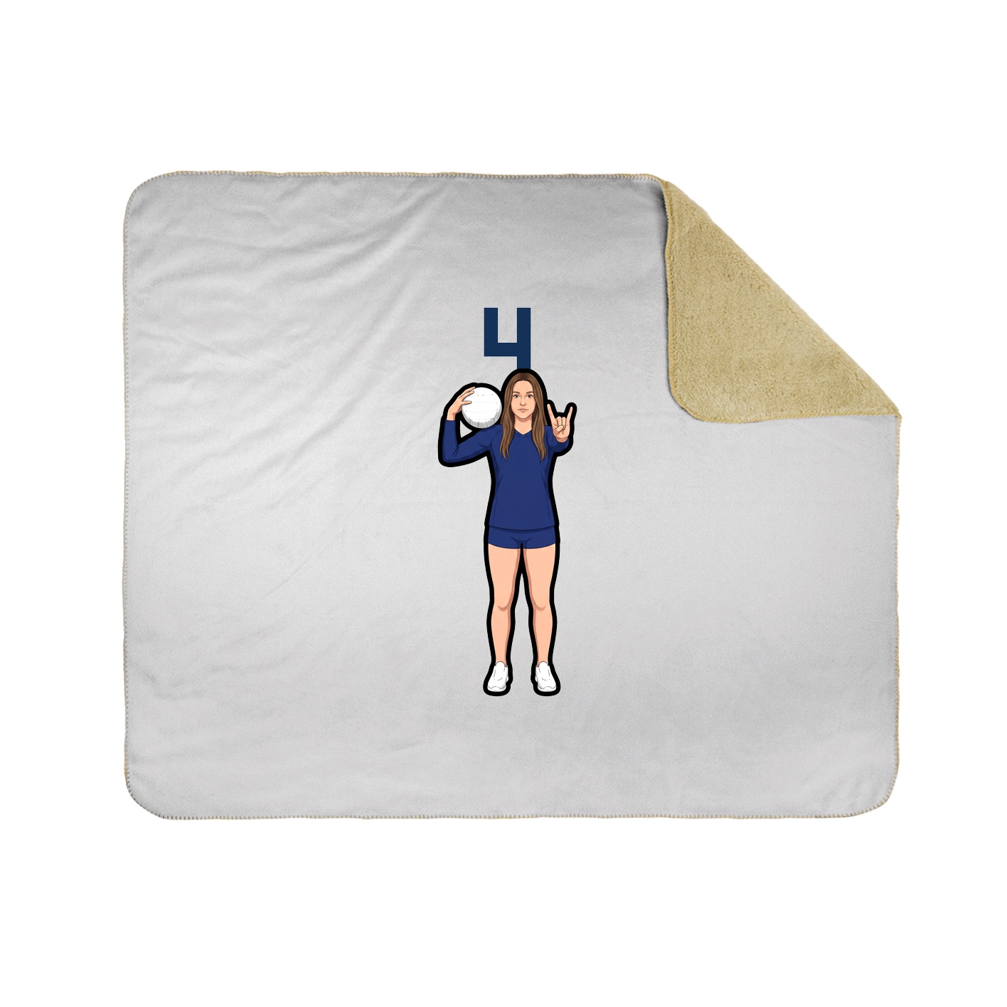 Throw Blanket — Number Top in White