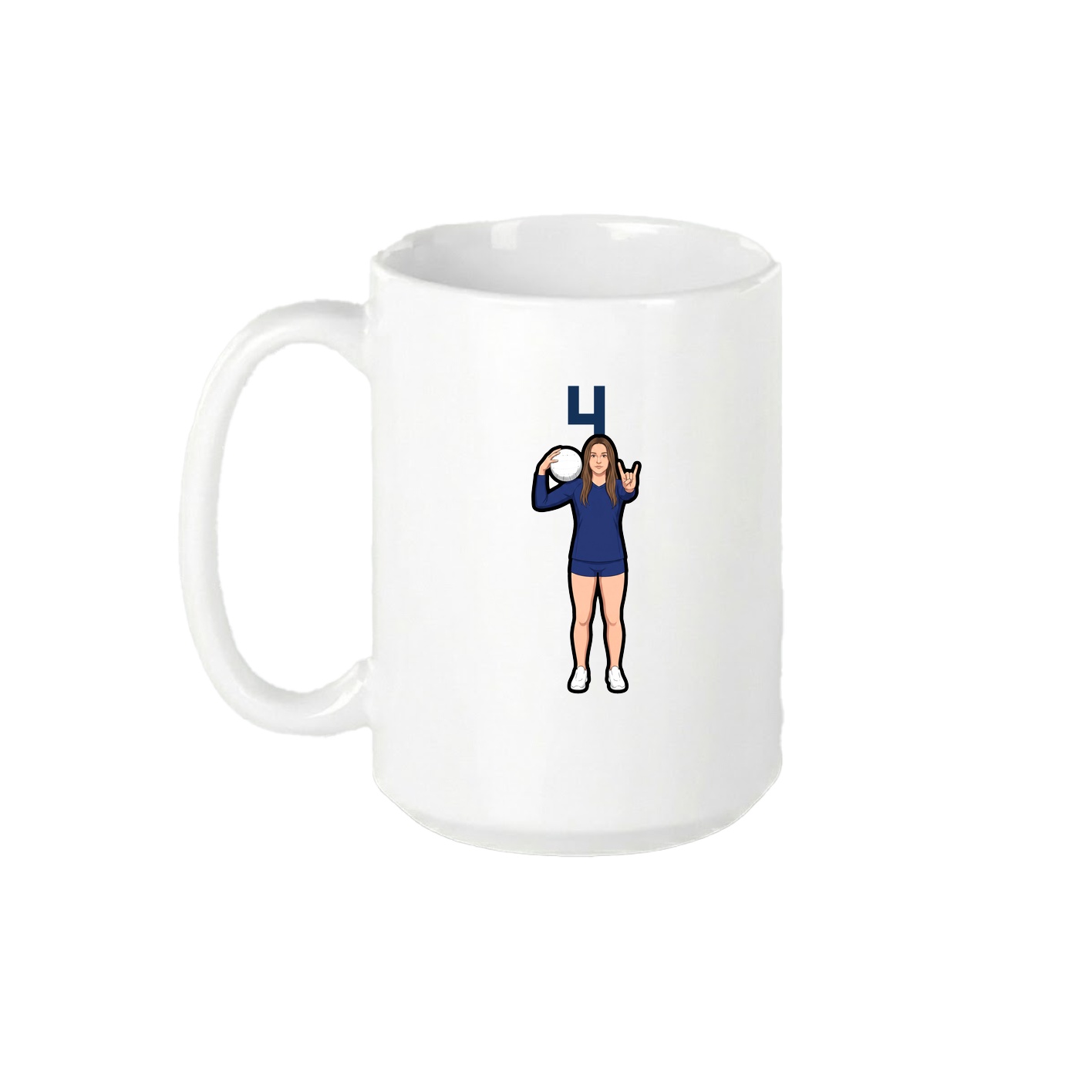 15oz Coffee Mug — Number Top in White