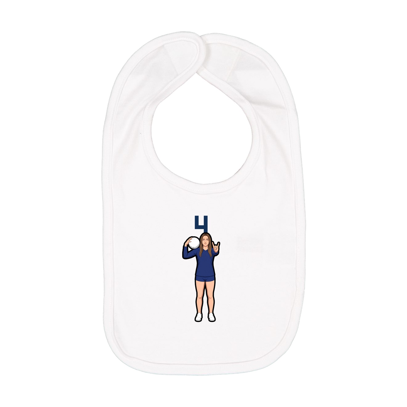 Infant Bib — Number Top in White