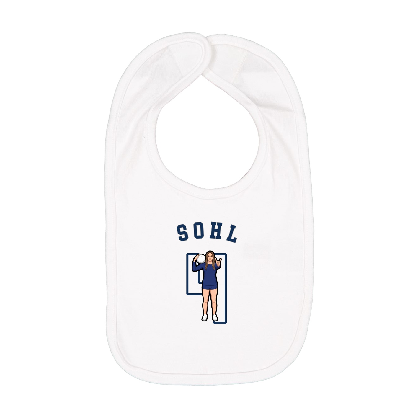 Infant Bib — Shirsey Arch in White