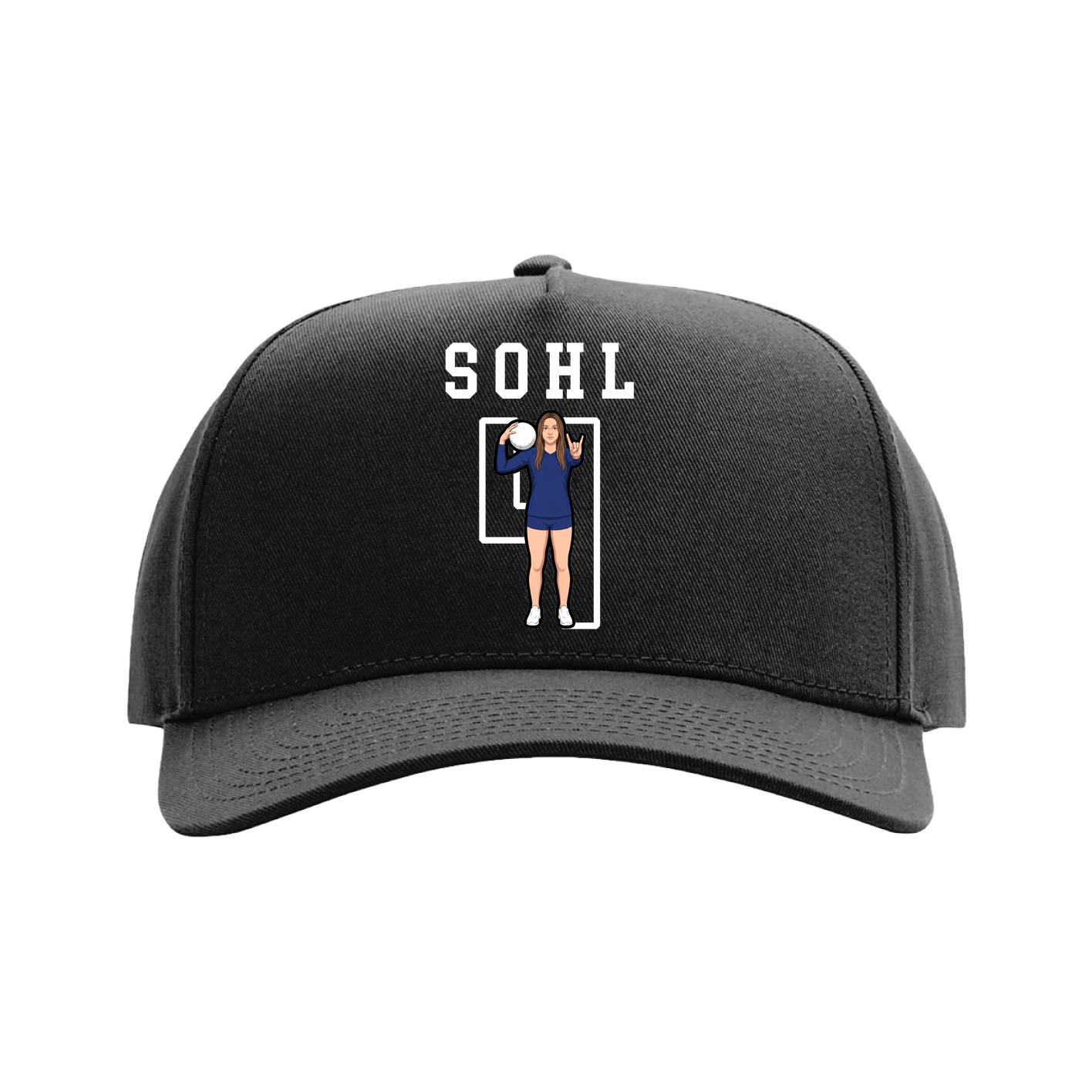 Full Fabric Five-Panel Champ Cap — Shirsey in Black