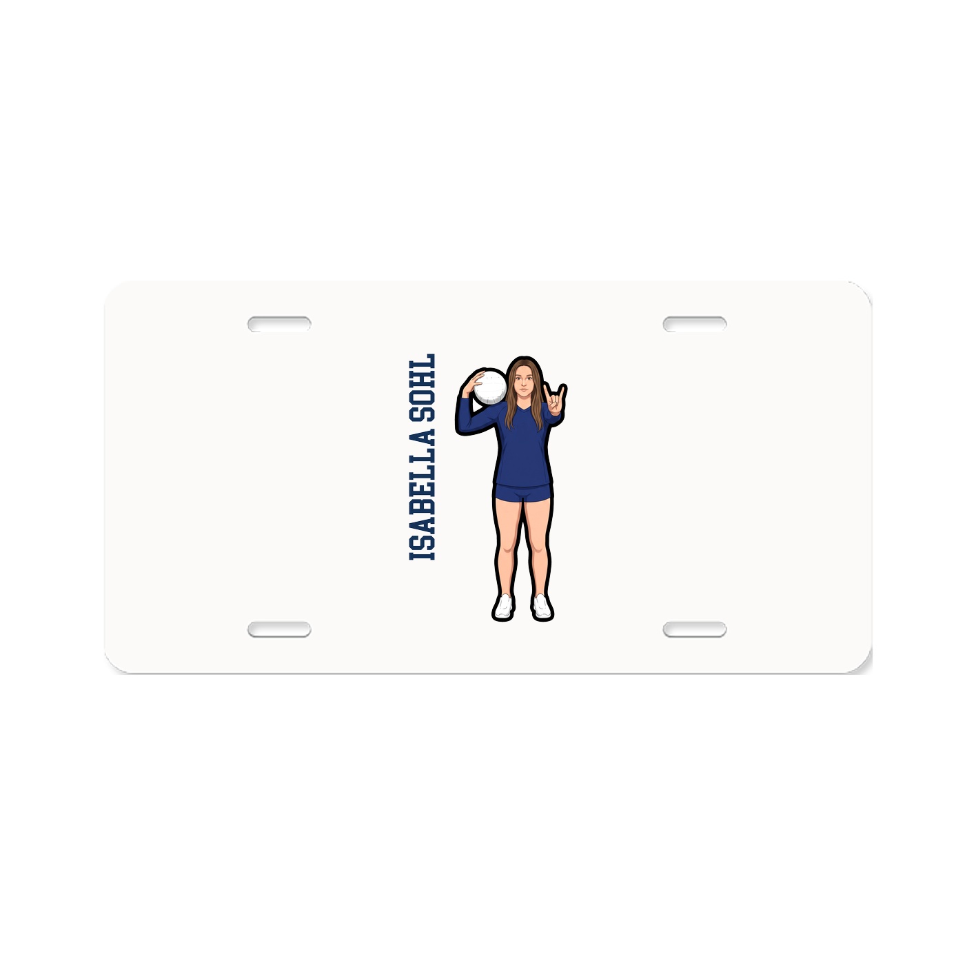 License Plate — Name Vertical in Classic