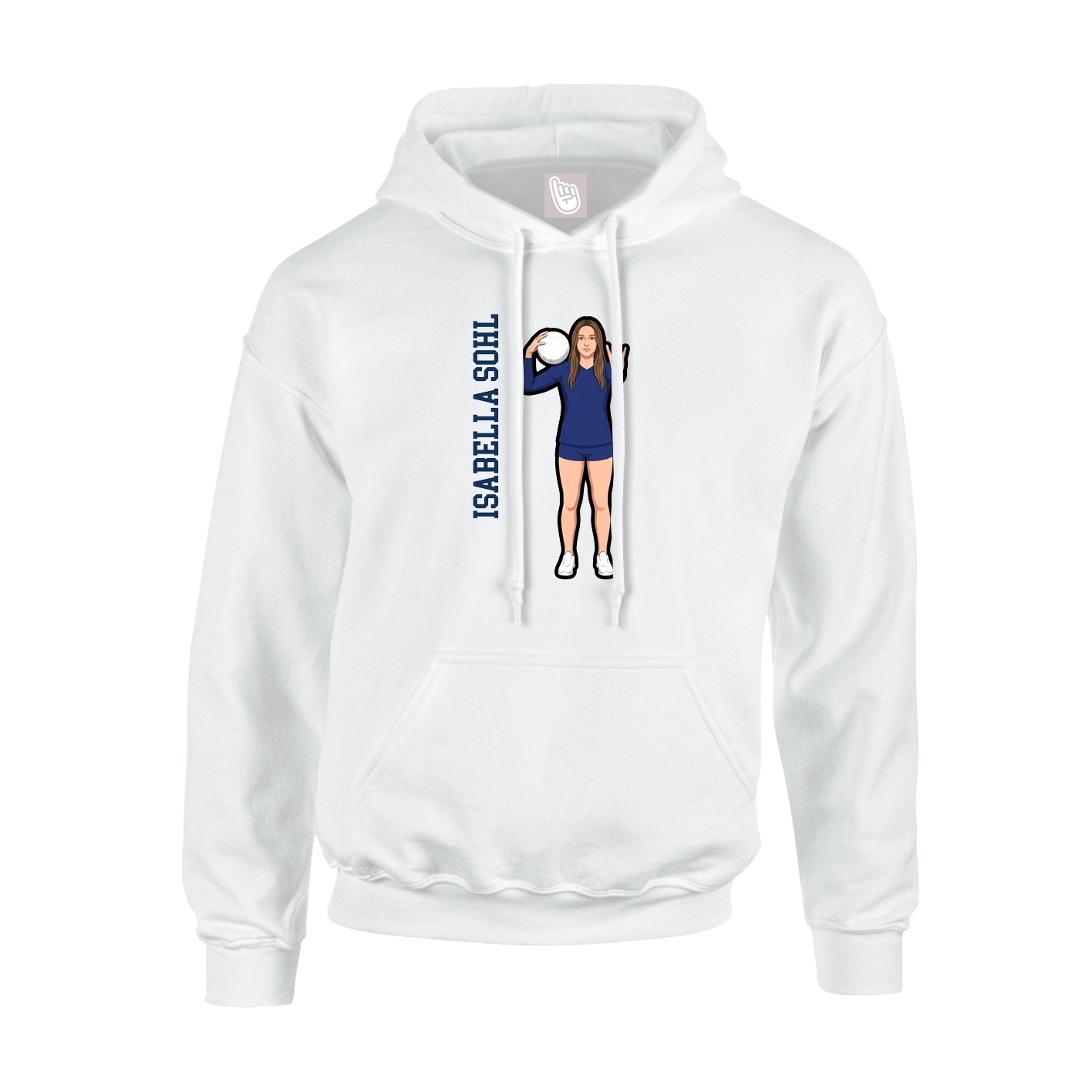 Hoodie — Name Vertical in White