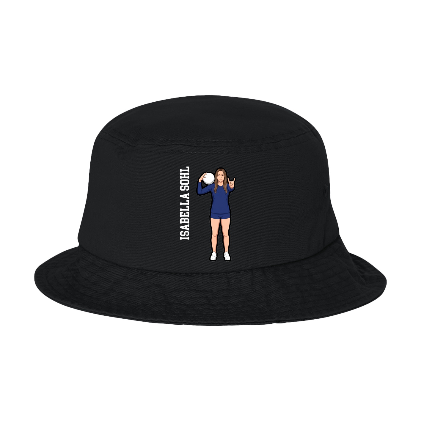 Bucket Cap — Name Vertical in Black