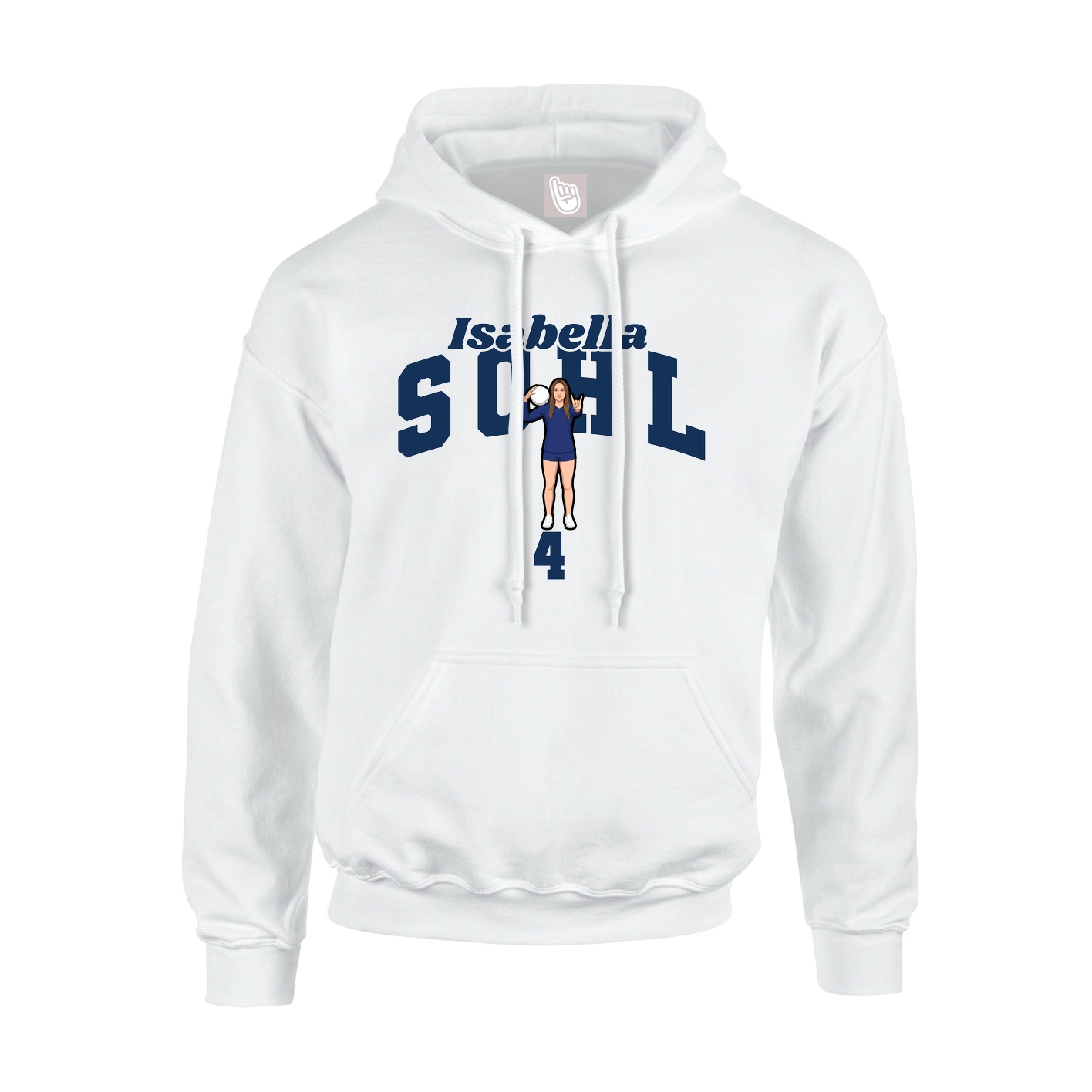 Hoodie — Signature Arch in White