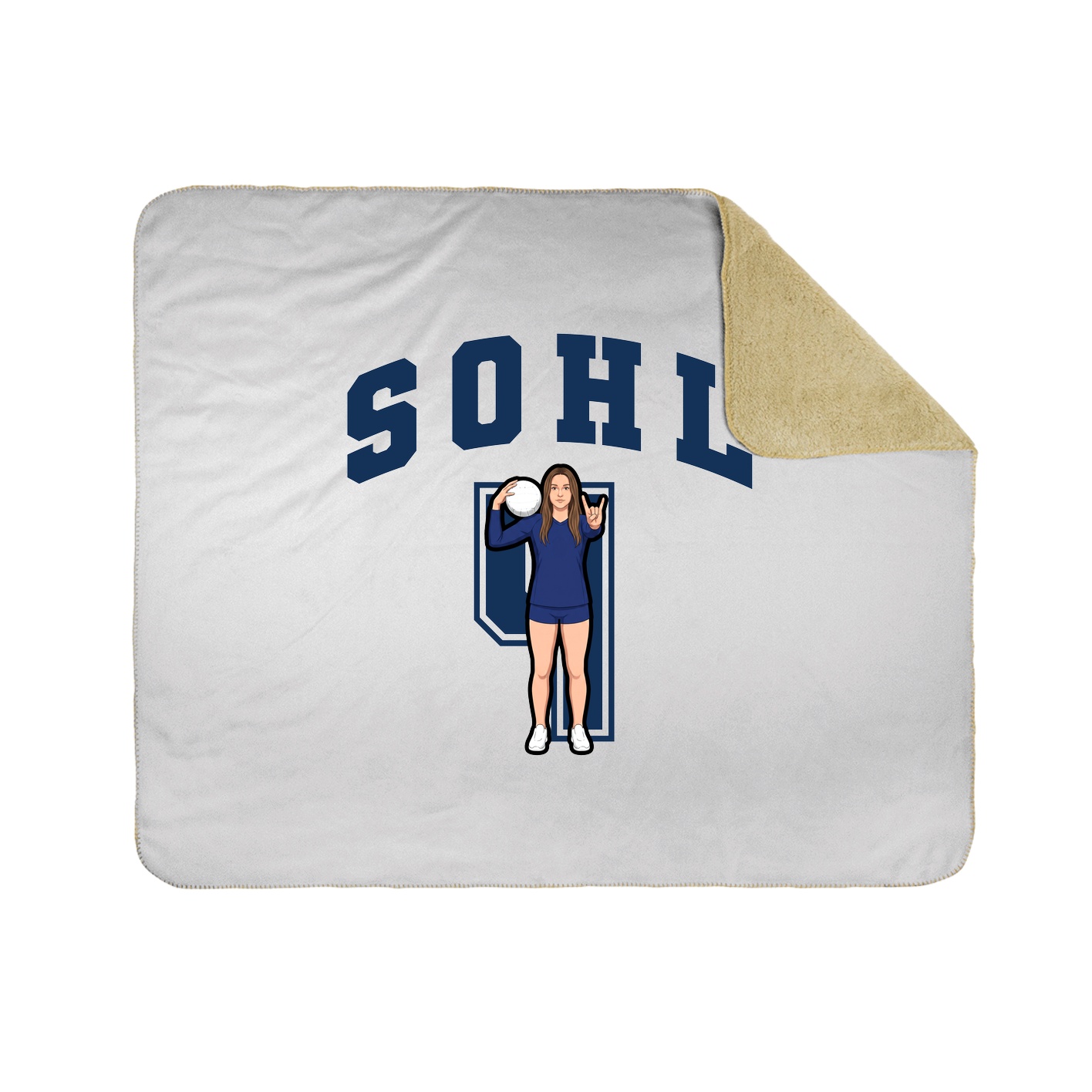 Throw Blanket — Number in White